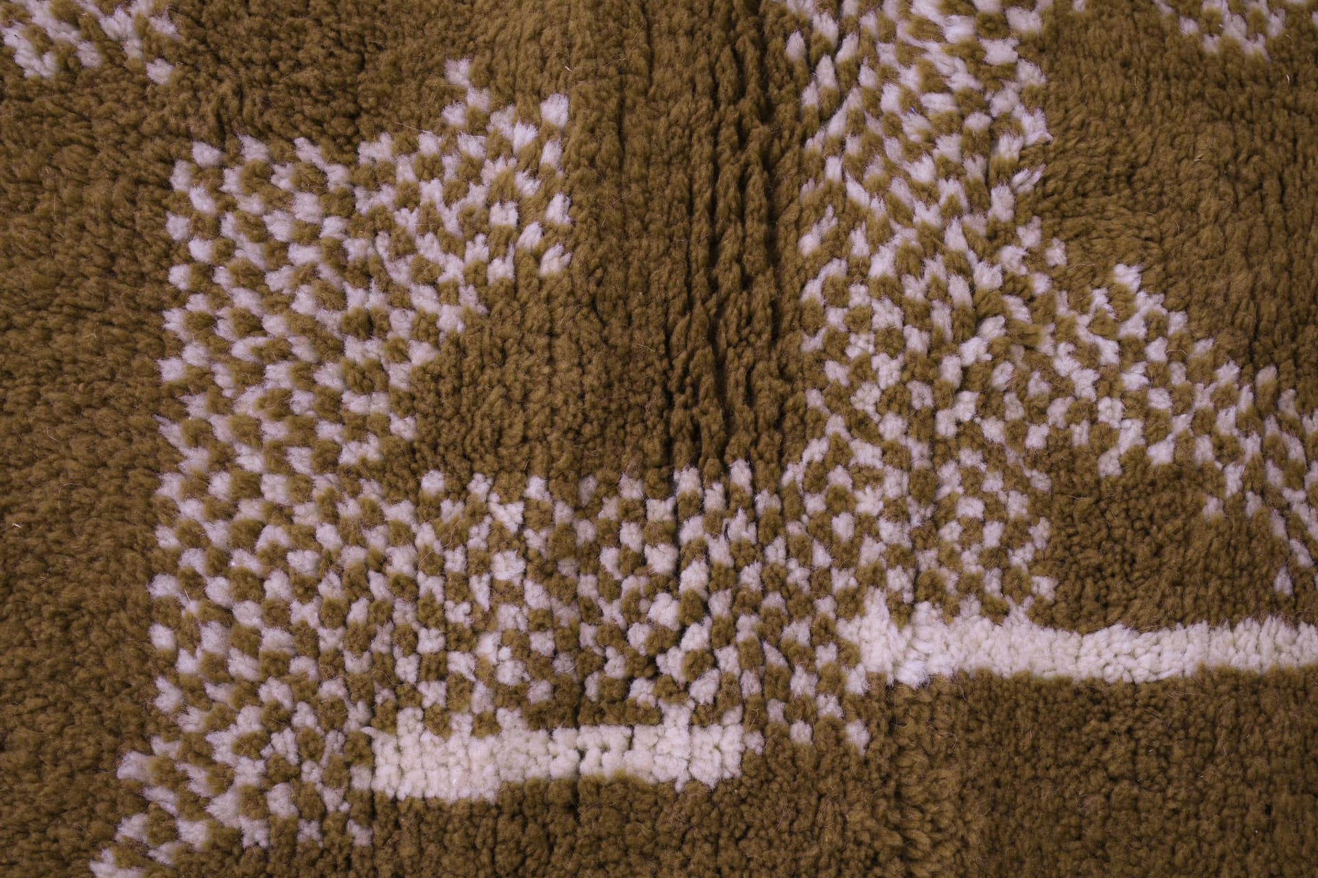Moroccan Rug Handmade Wool 7x10 - Olive Green Neutral Modern Boho Area Rug for Living Room Bedroom - Mrirt Berber
