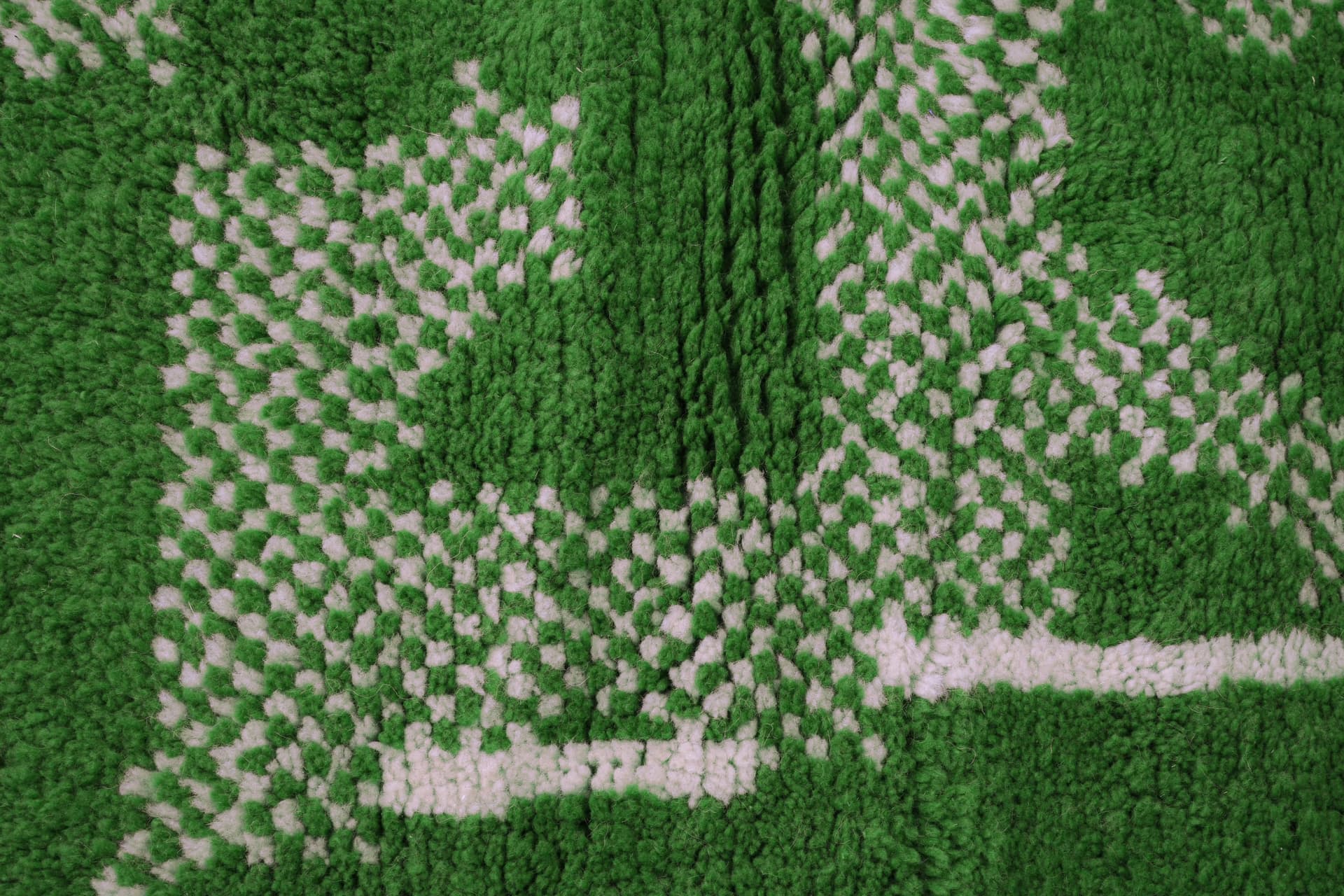 Green Linear Beni Mrirt Rug