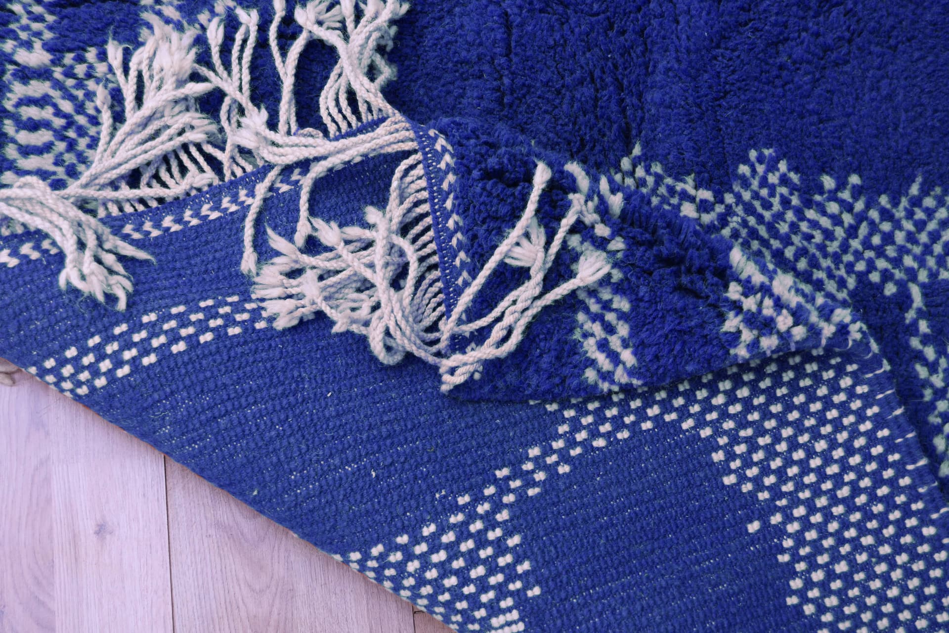 Blue Linear Beni Ourain Rug