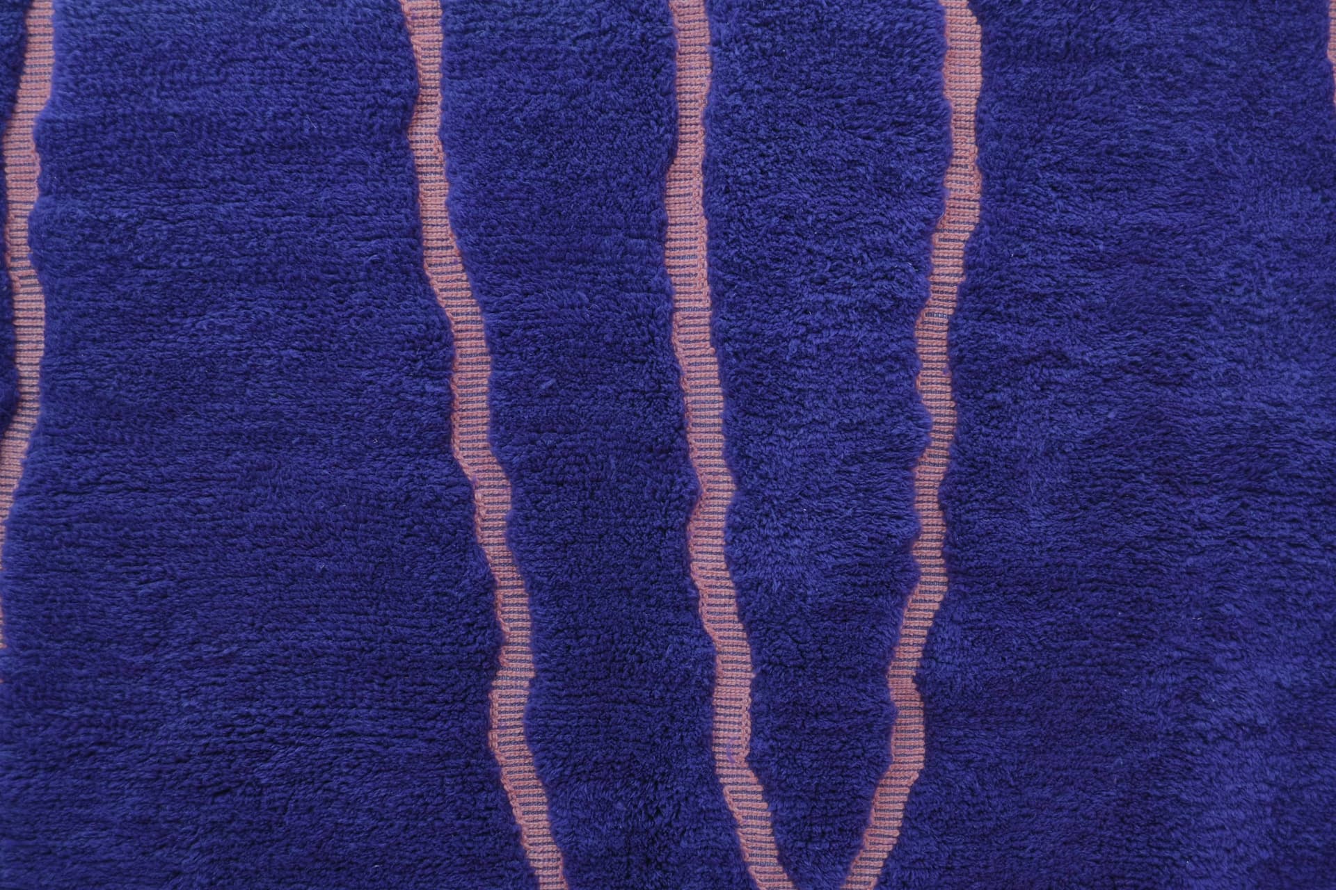 Blue Wavy Line Beni Mrirt Rug