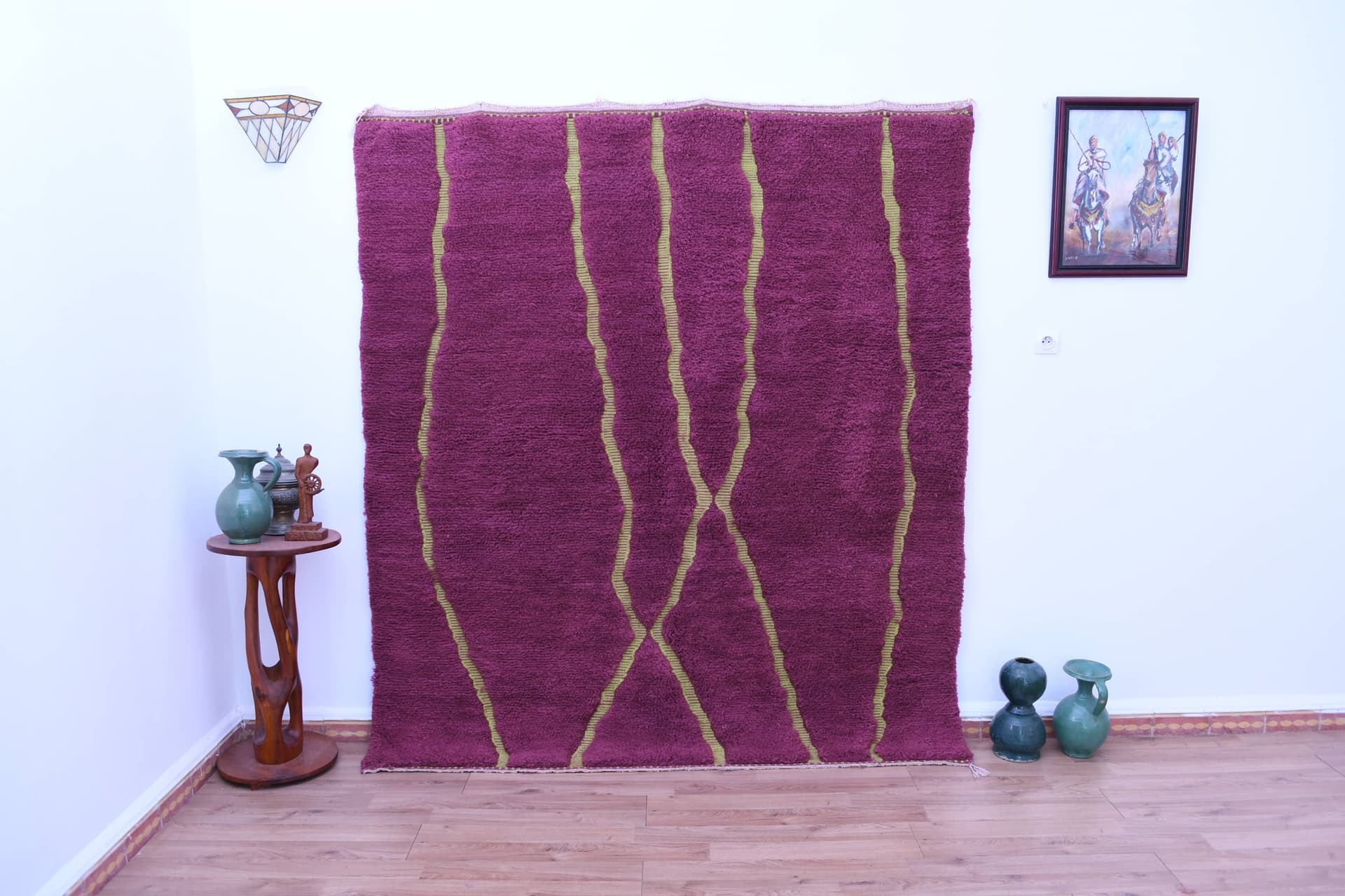 Purple Olive Stripe Beni Mrirt Rug