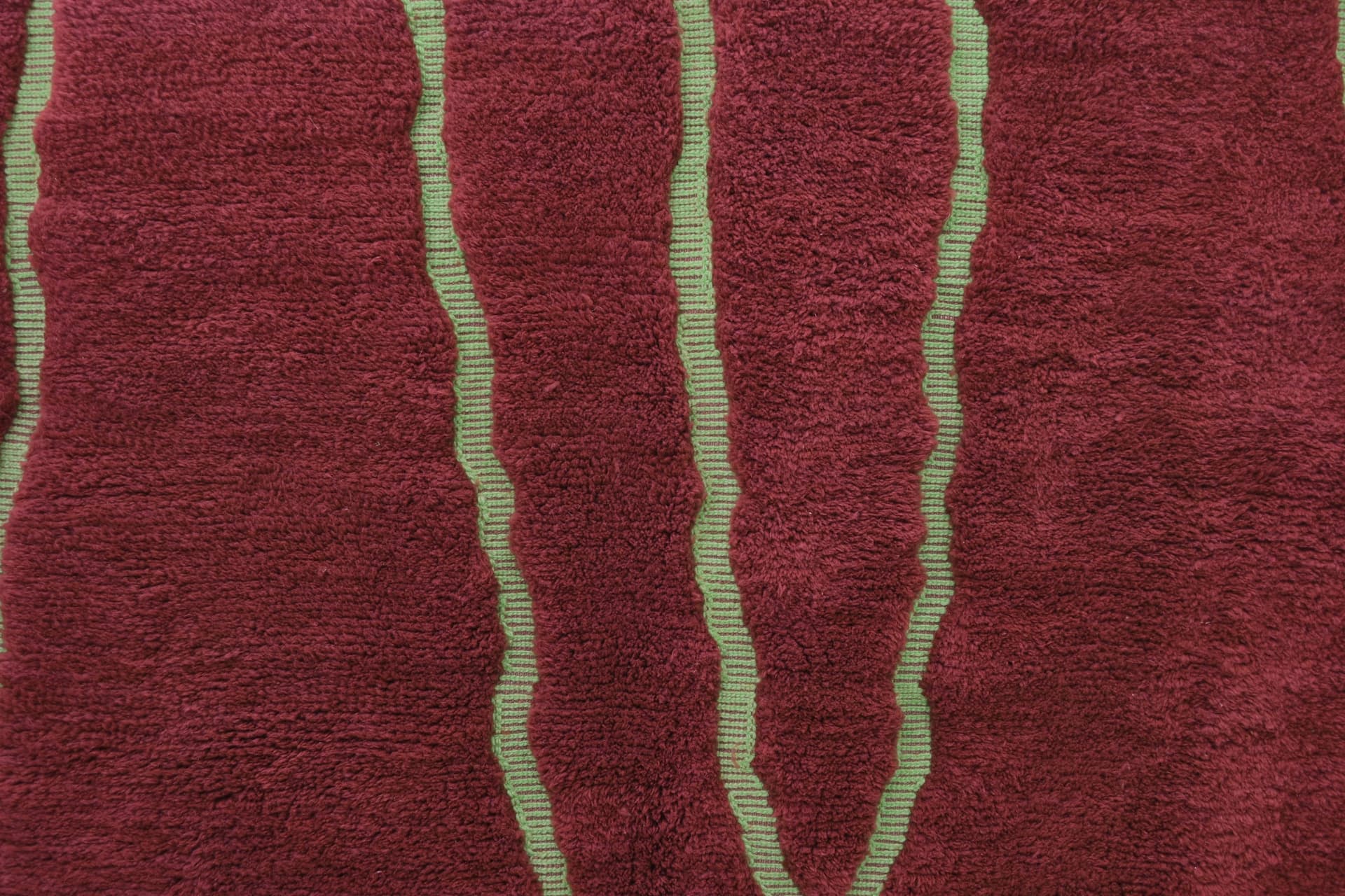 Rust Green Striped Beni Mrirt Rug