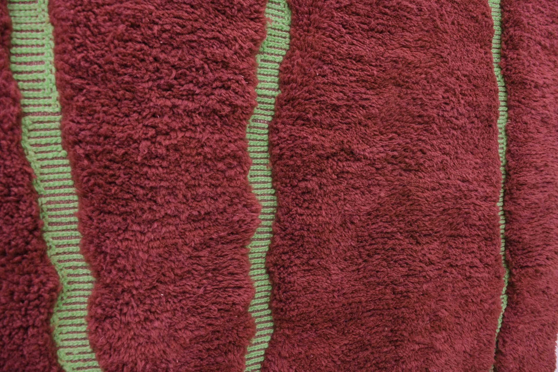 Rust Green Striped Beni Mrirt Rug