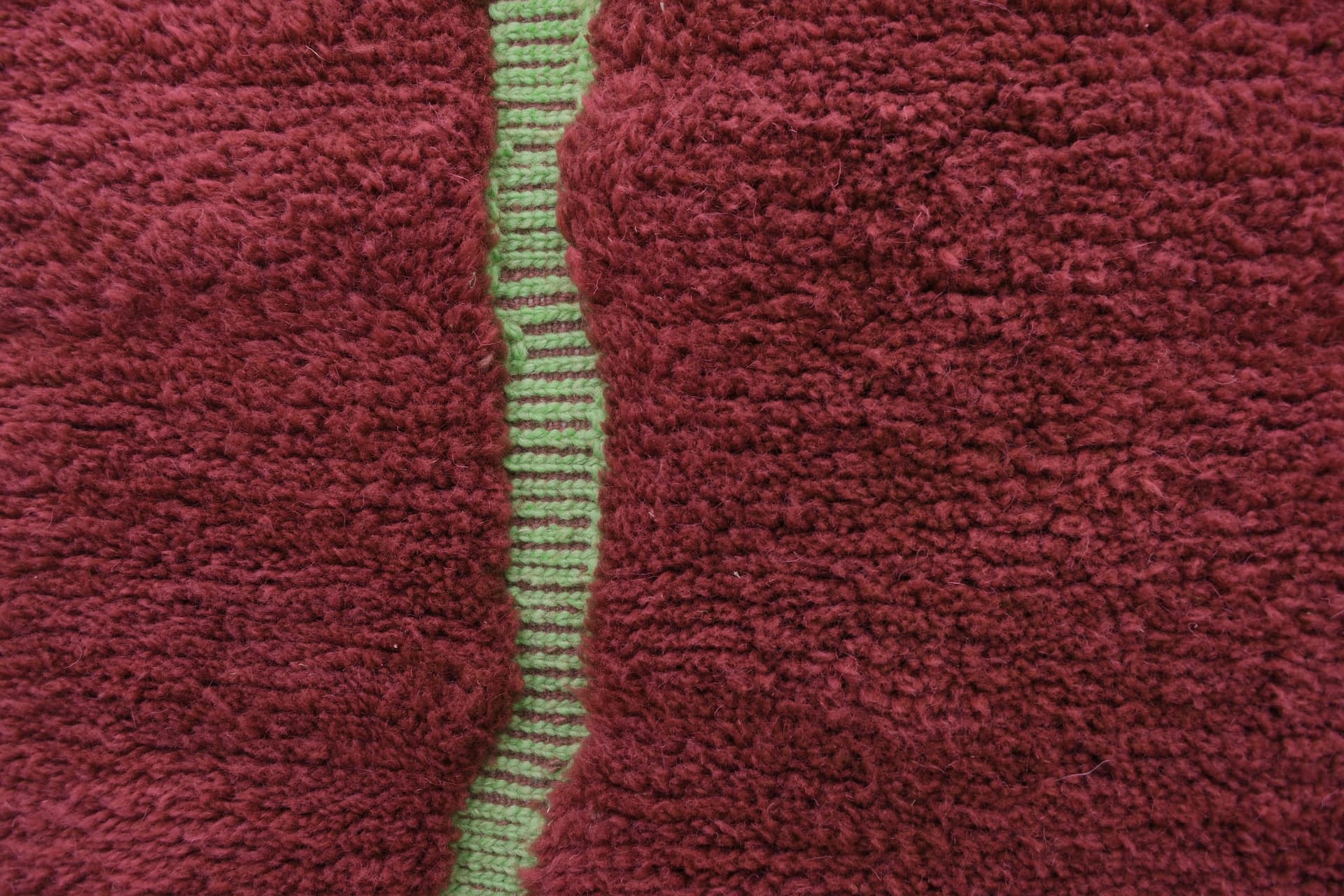 Rust Green Striped Beni Mrirt Rug