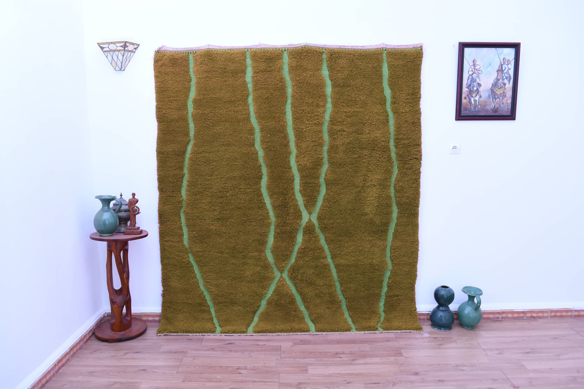 Olive Crossing Line Beni Mrirt Rug
