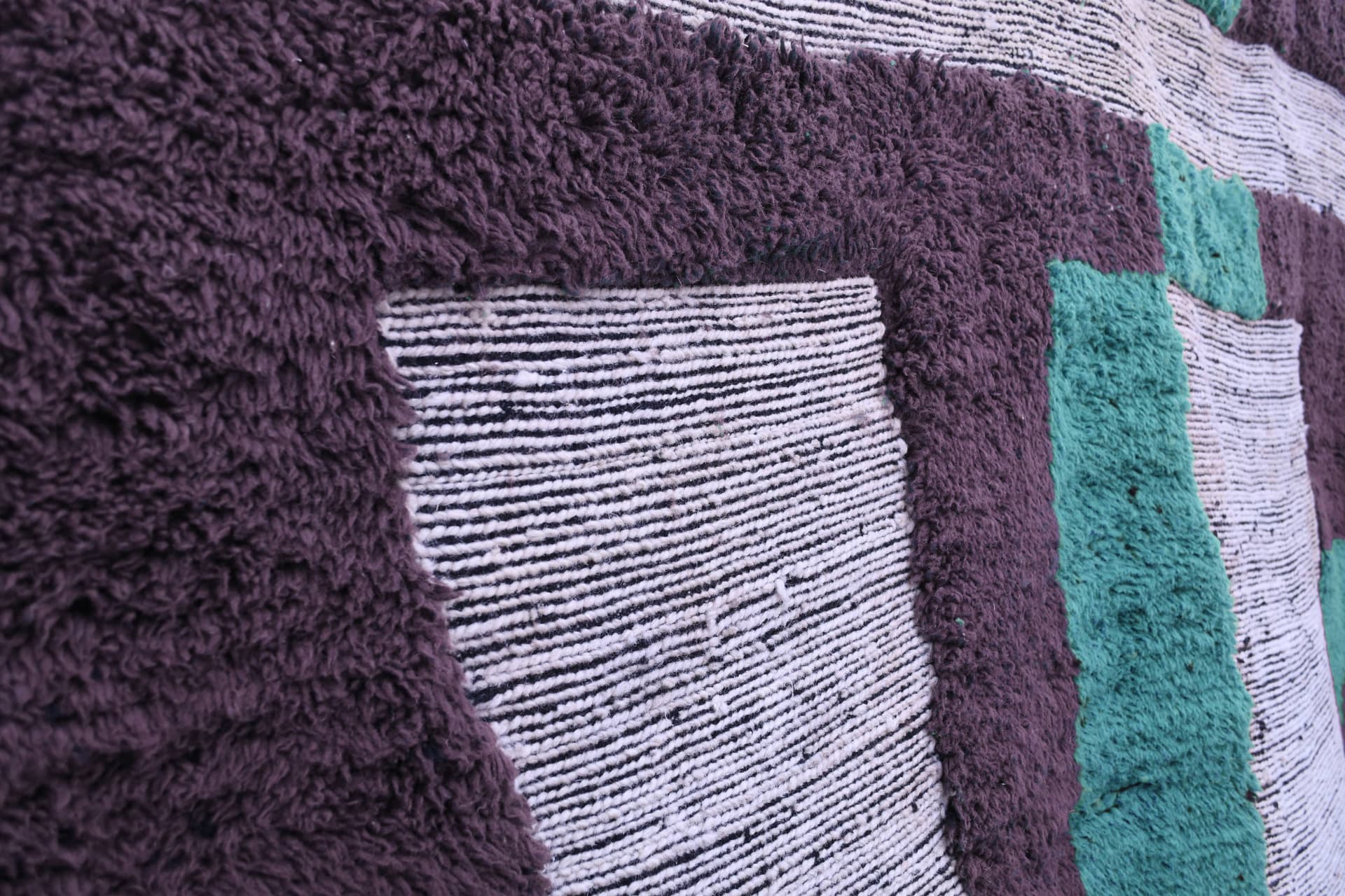 Neutral Green Block Beni Mrirt Rug