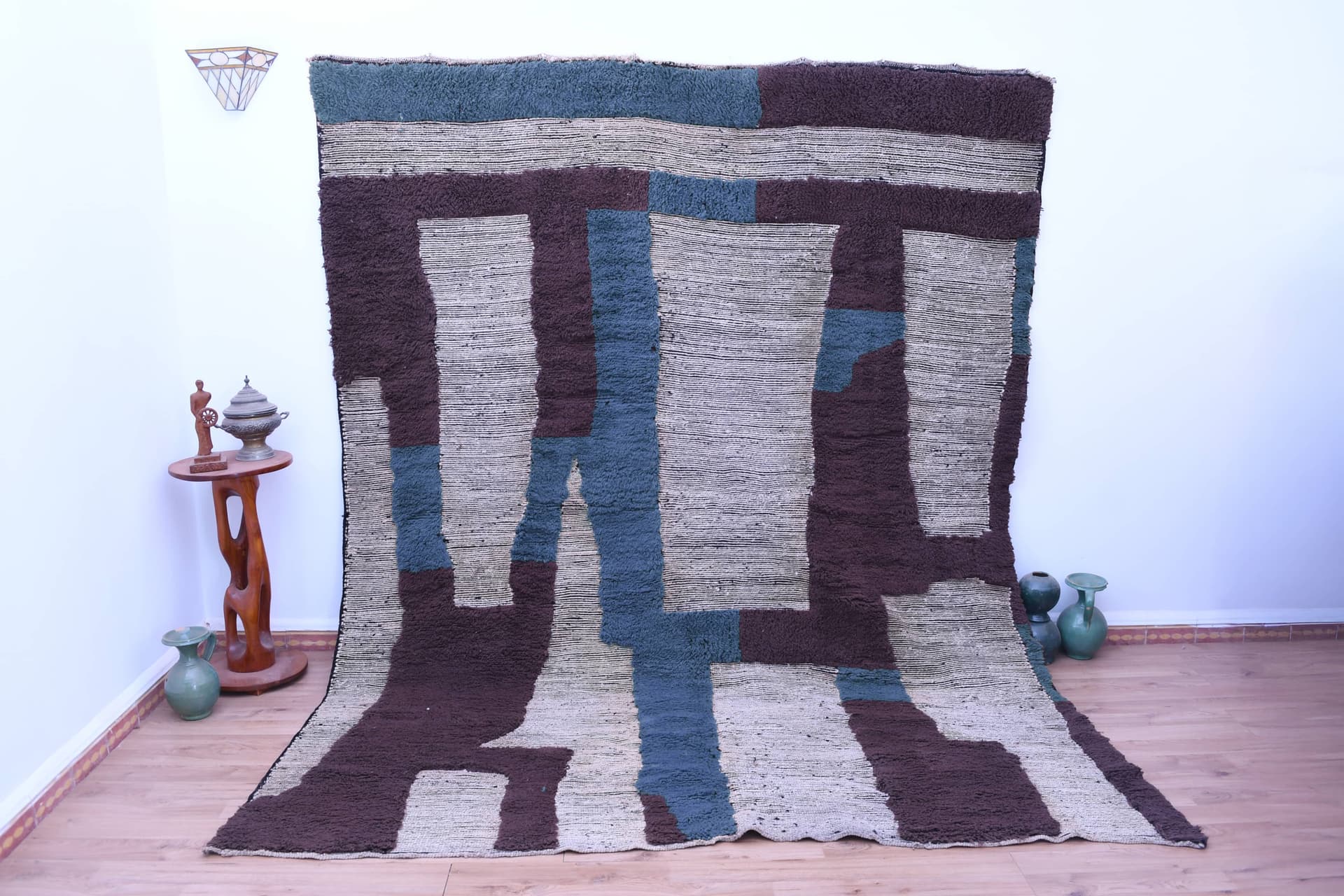 Neutral Blockwork Beni Mrirt Rug