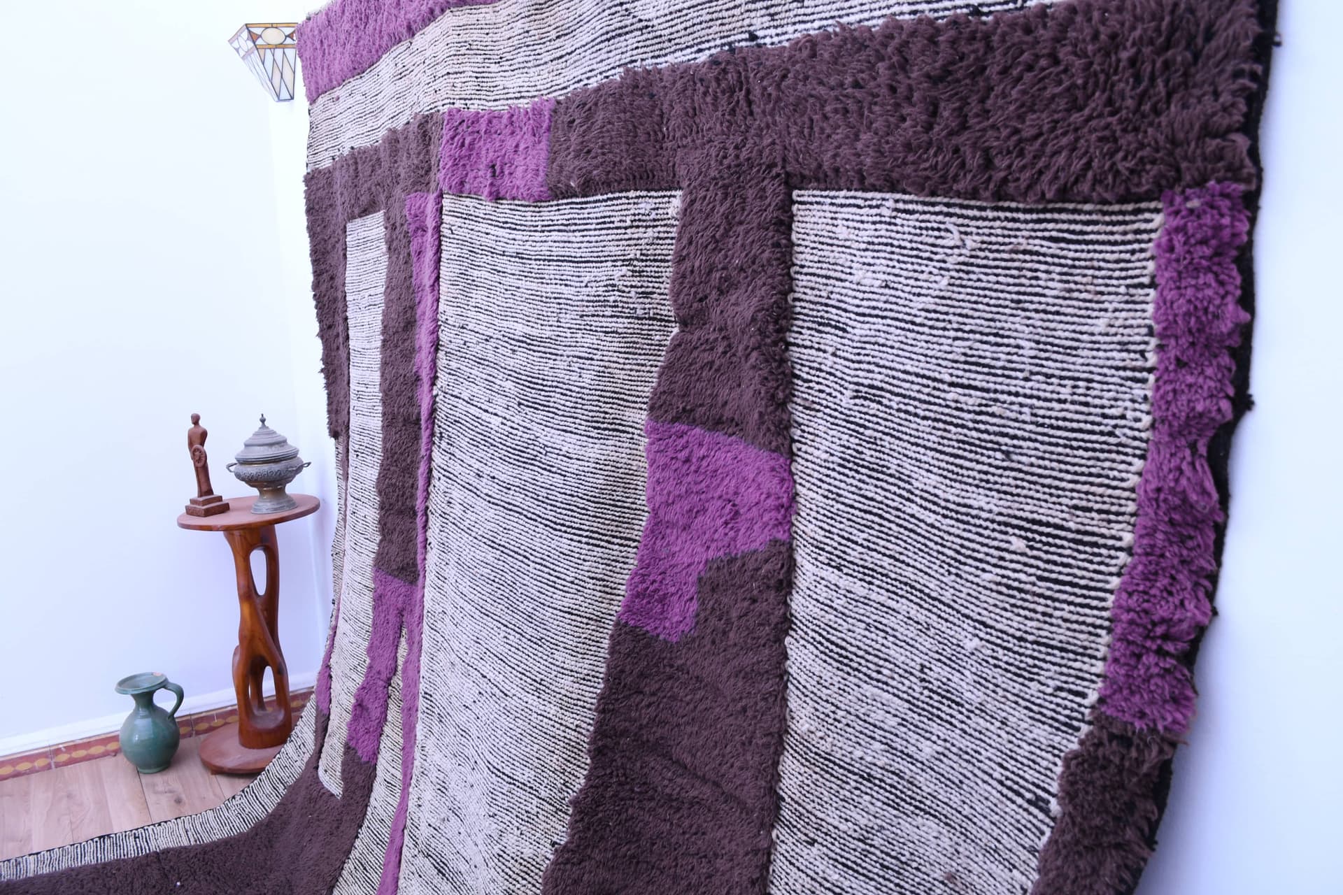 Neutral Purple Block Beni Mrirt Rug