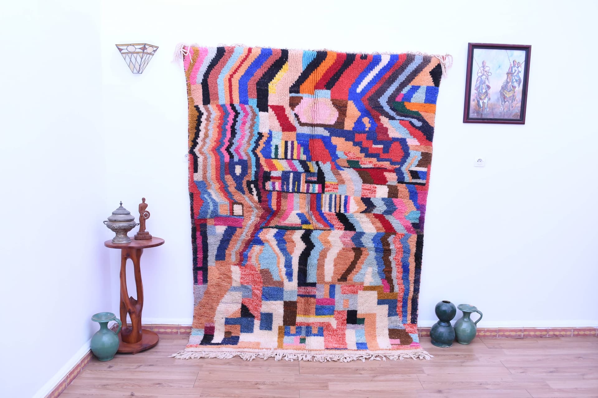 Multicolor Abstract Beni Mrirt Rug