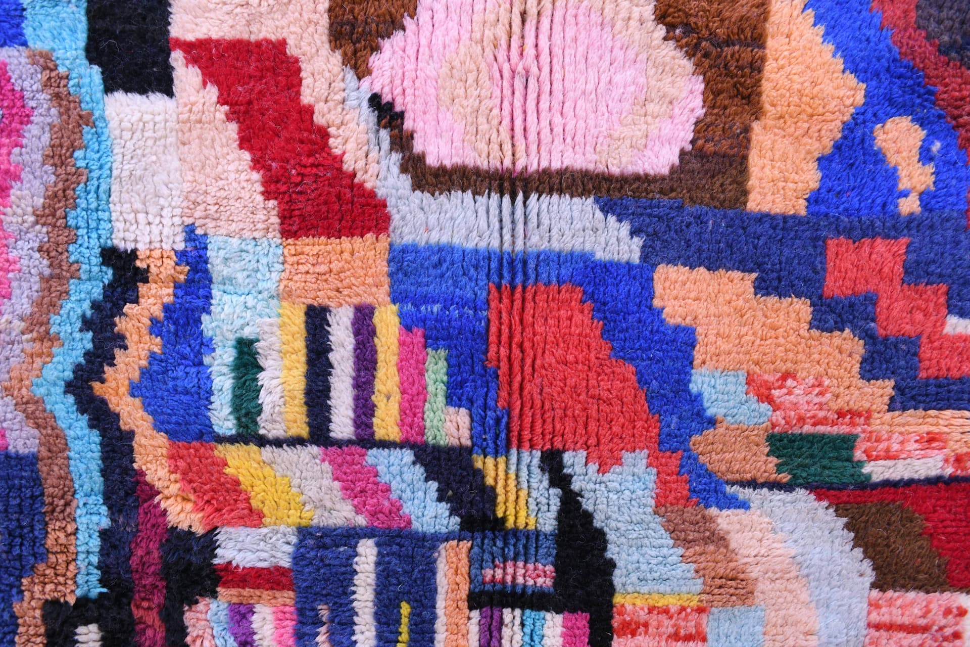 Multicolor Abstract Beni Mrirt Rug