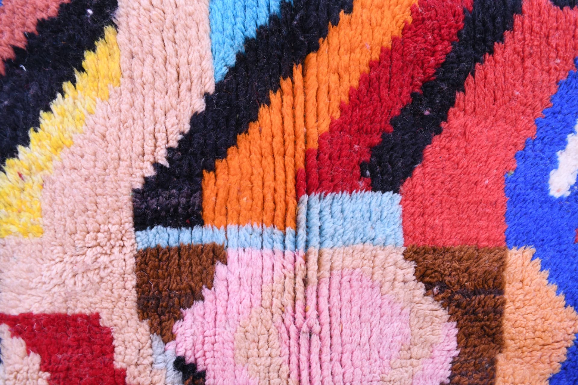 Multicolor Abstract Beni Mrirt Rug