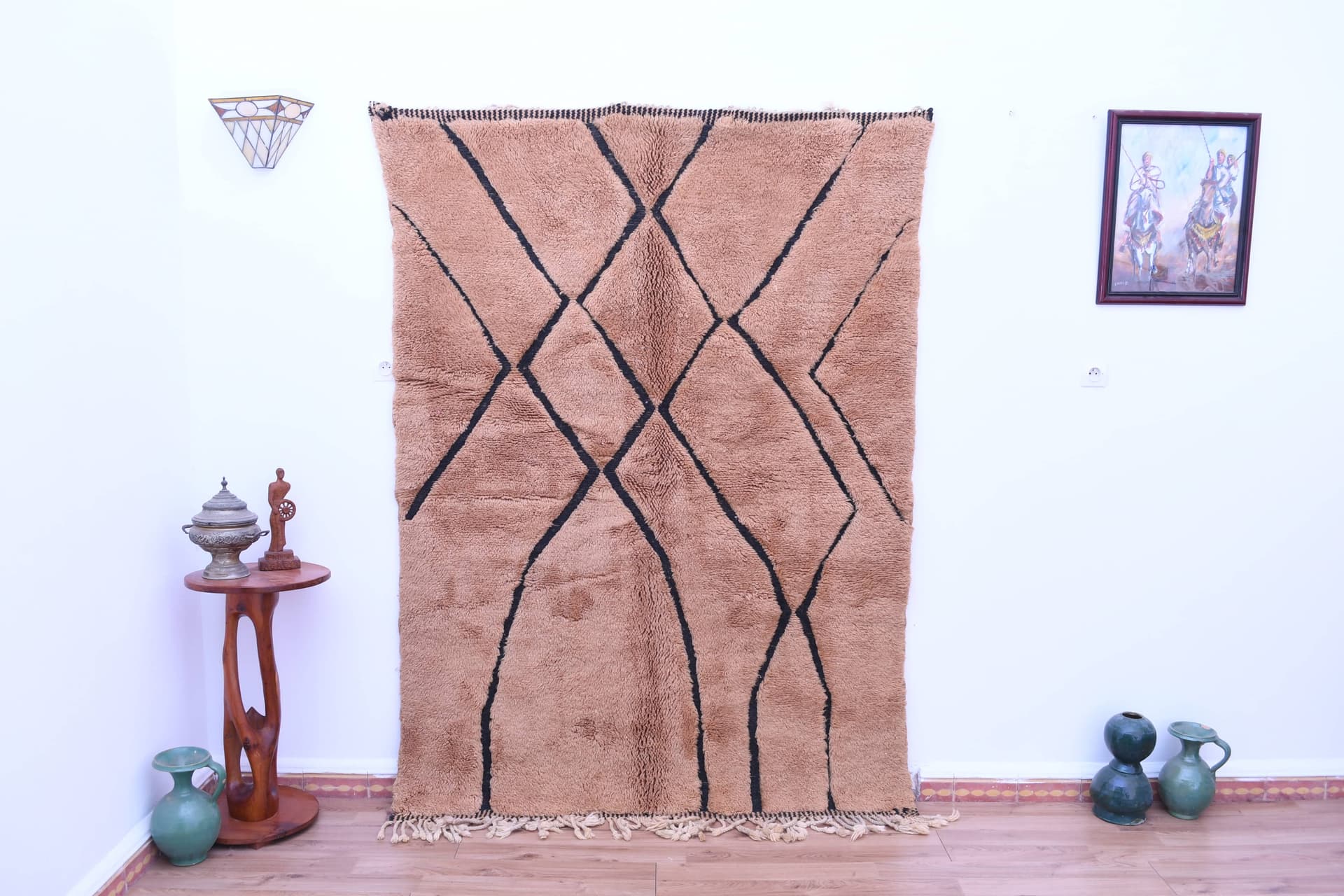 Neutral Crosshatch Beni Mrirt Rug