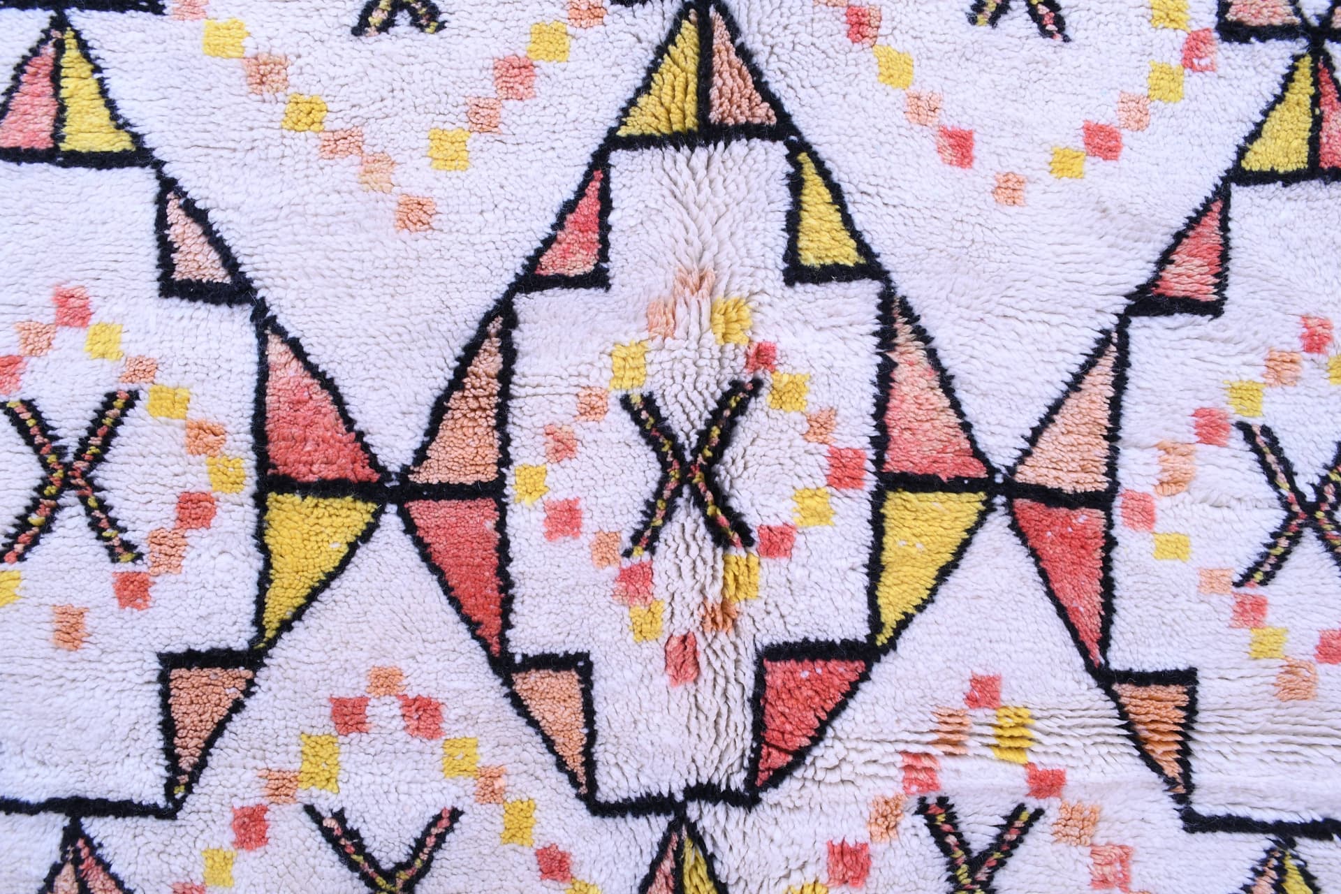 Ivory Triangle X Beni Ourain Rug