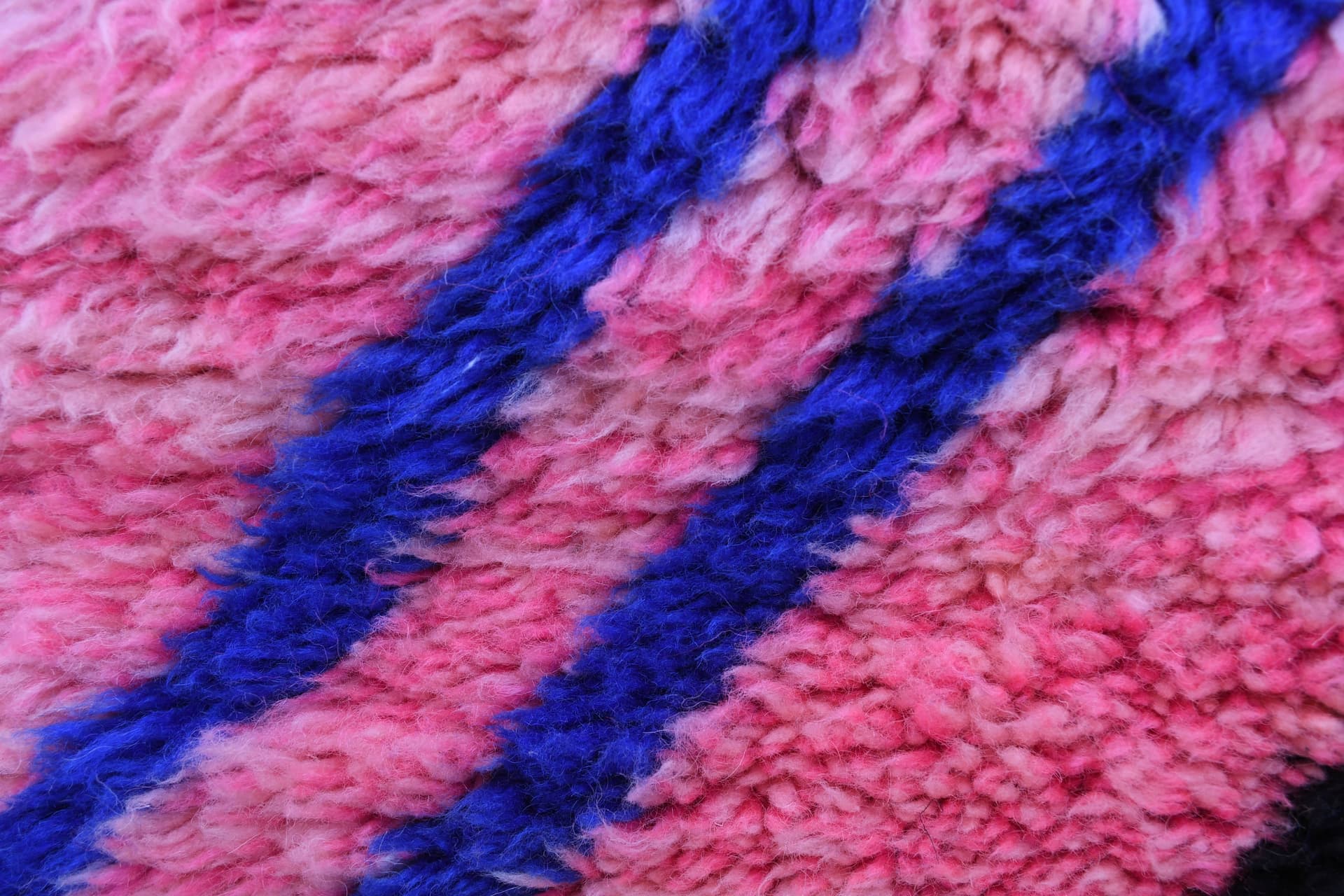 Pink Black Geometric Beni Mrirt Rug
