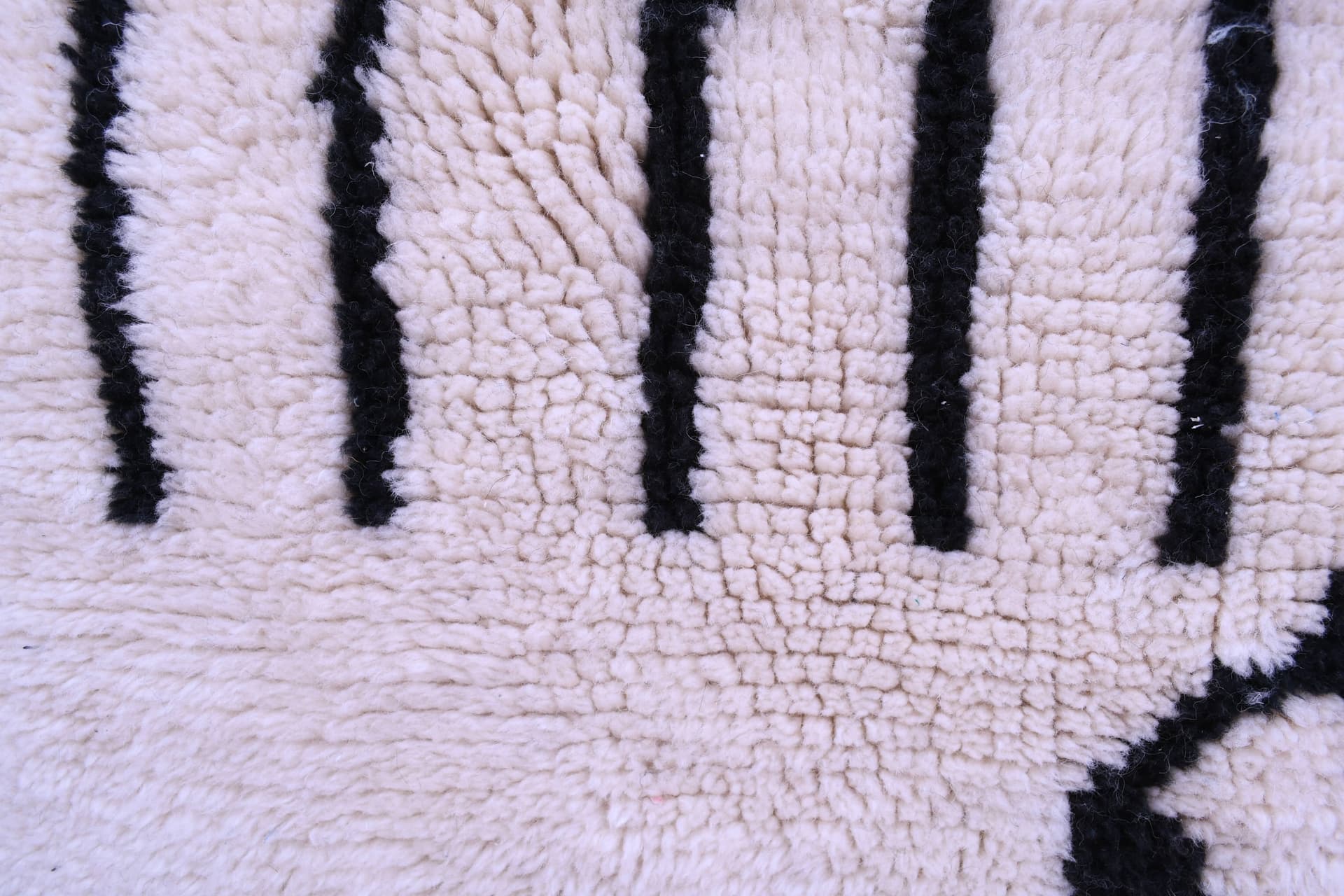 Ivory Black Abstract Rug