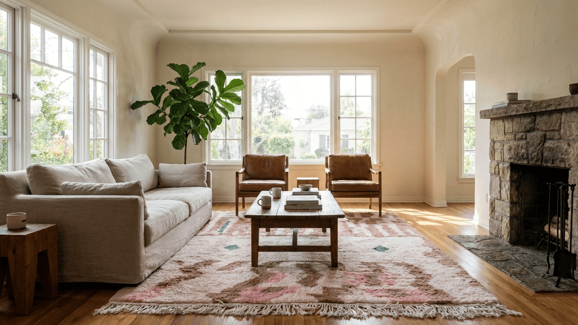 Ivory Green Diamond Beni Mrirt Rug