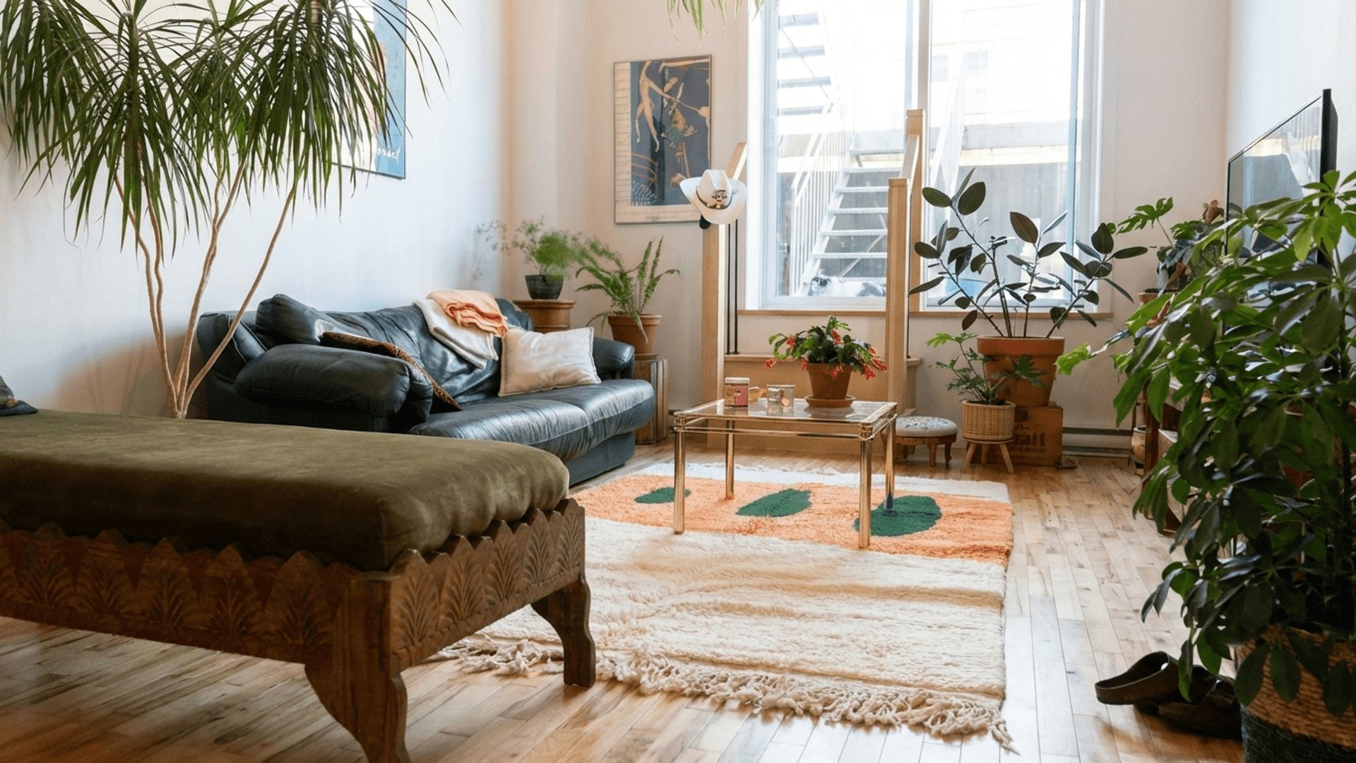 Ivory Green Stone Beni Mrirt Rug