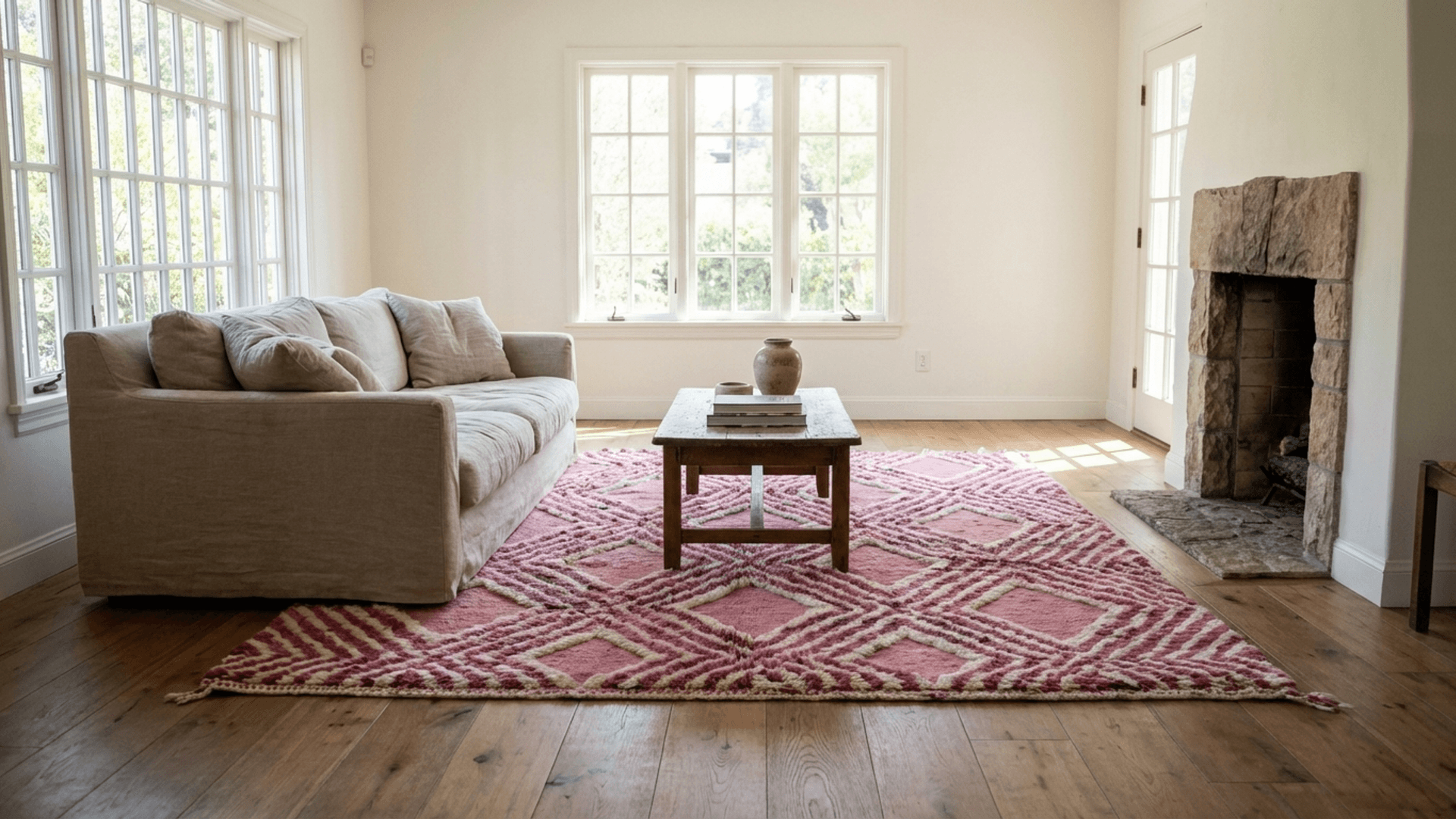 Pink Diamond Beni Mrirt Rug