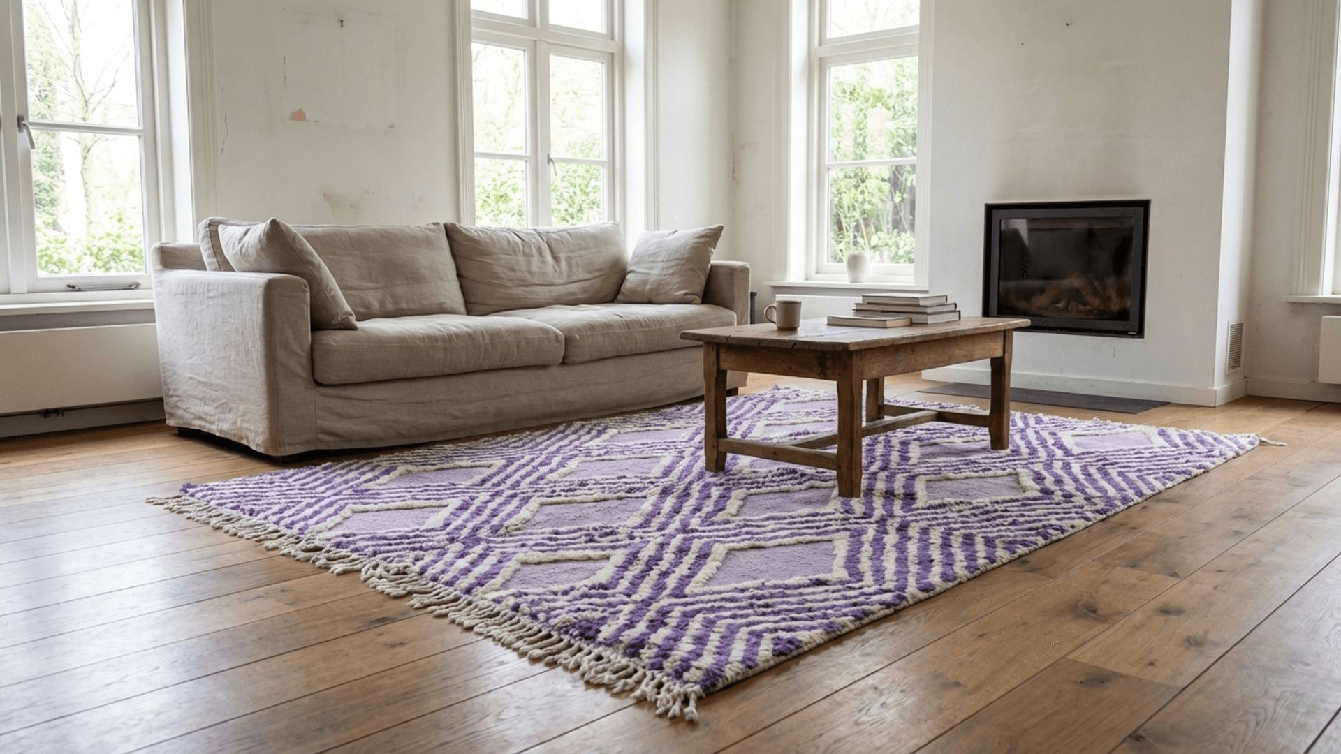 Lavender Diamond Beni Mrirt Rug