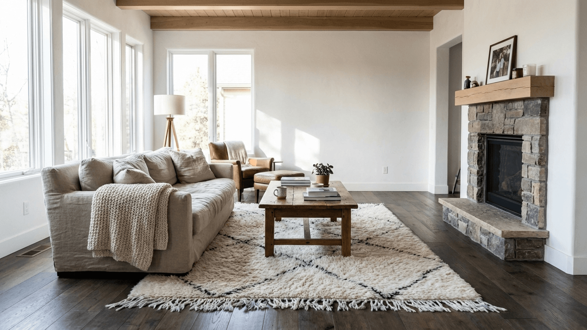 Black Diamond Beni Ourain Rug