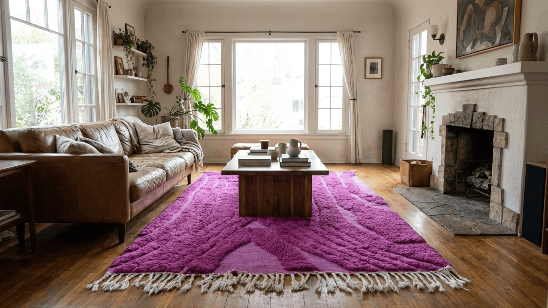 Purple Maze Beni Mrirt Rug
