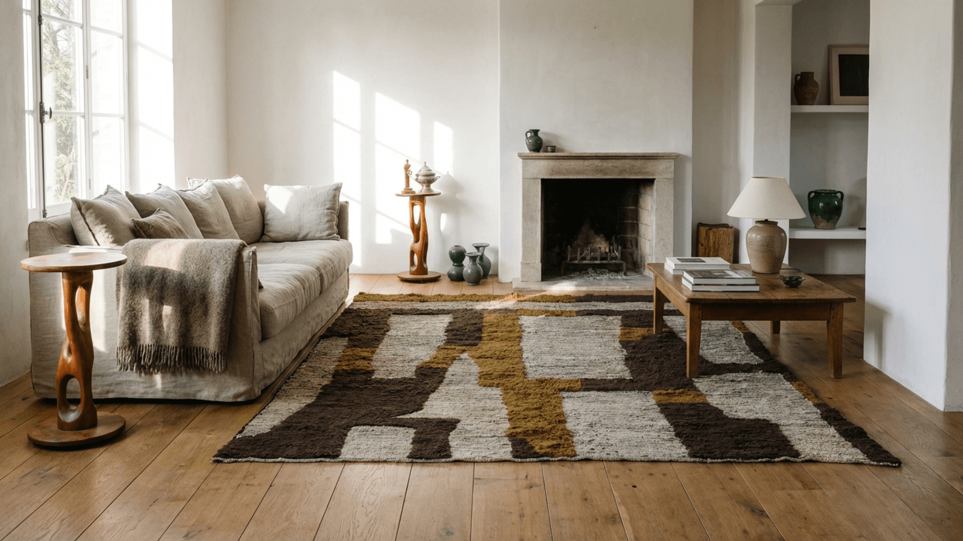 Multicolor Blockwork Beni Mrirt Rug