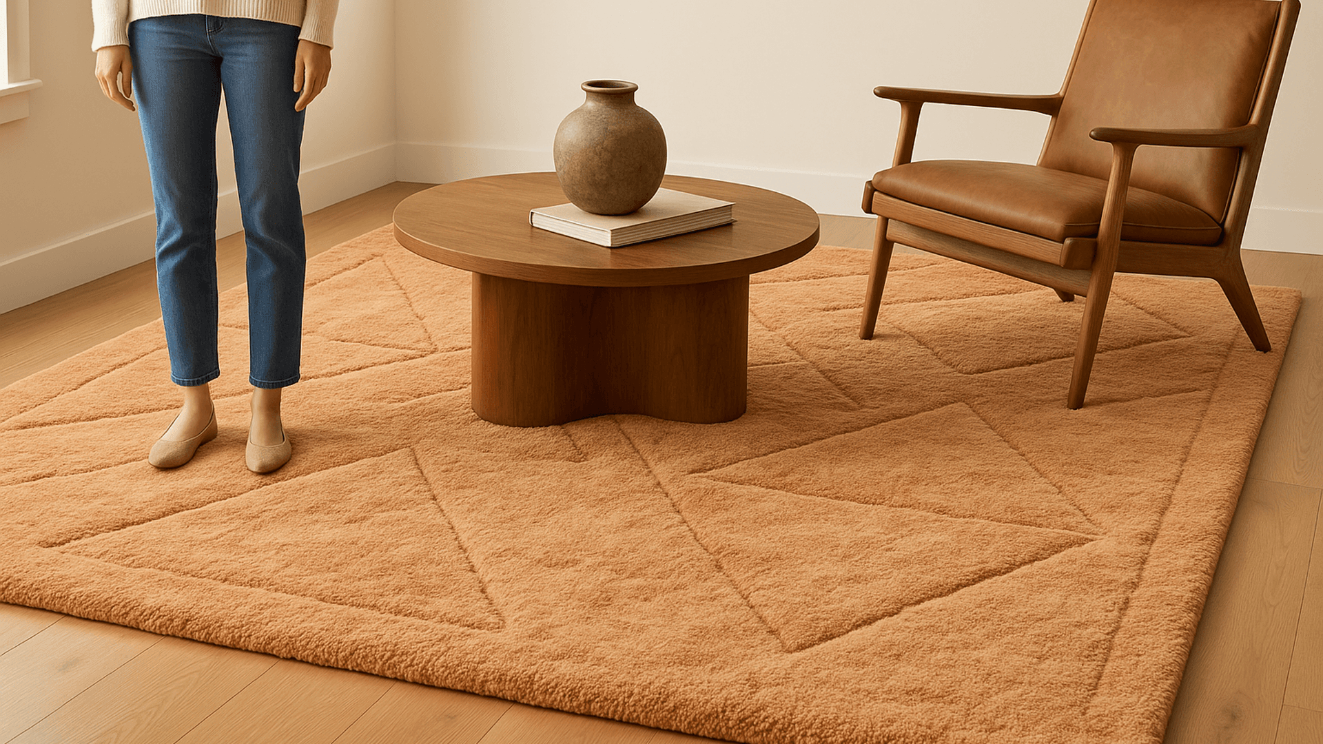 Handmade Wool Rug ft Beni Mrirt Boho Living Room Decor