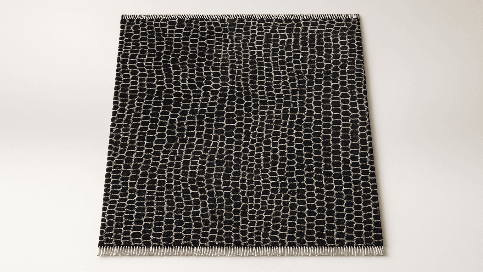Moroccan Rug Handmade Wool - Black Ivory Leopard Neutral Modern Boho Area Rug for Living Room Bedroom Beni Mrirt