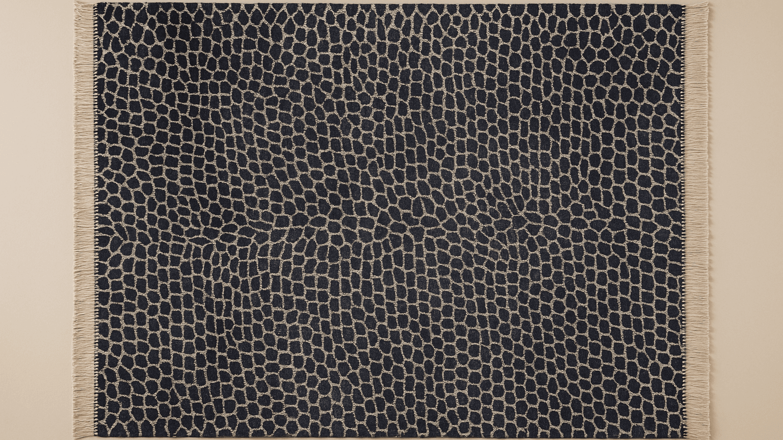Moroccan Rug Handmade Wool - Black Ivory Leopard Neutral Modern Boho Area Rug for Living Room Bedroom Beni Mrirt