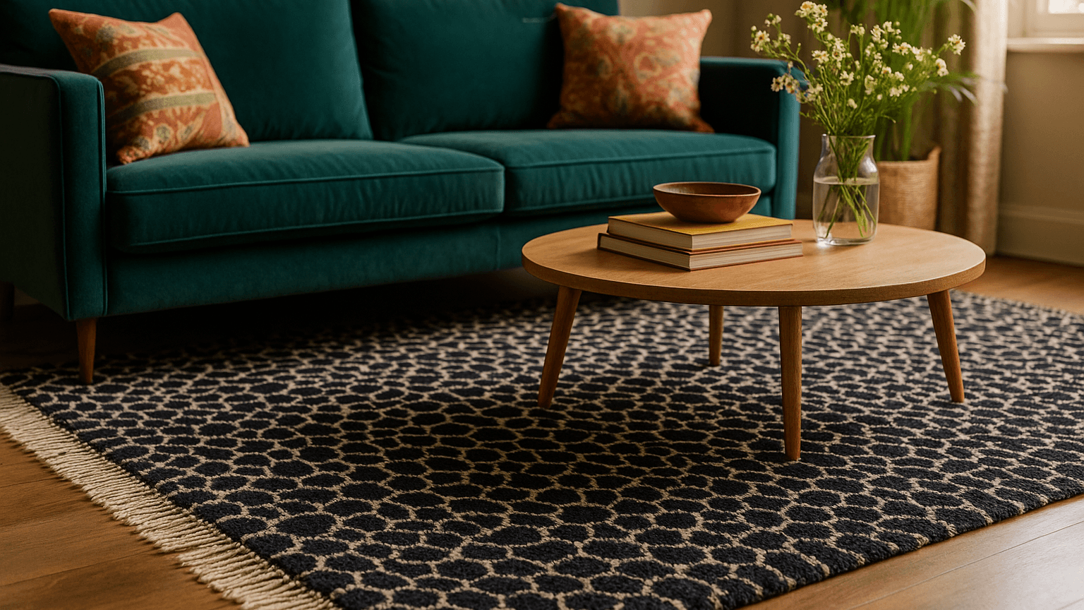 Moroccan Rug Handmade Wool - Black Ivory Leopard Neutral Modern Boho Area Rug for Living Room Bedroom Beni Mrirt