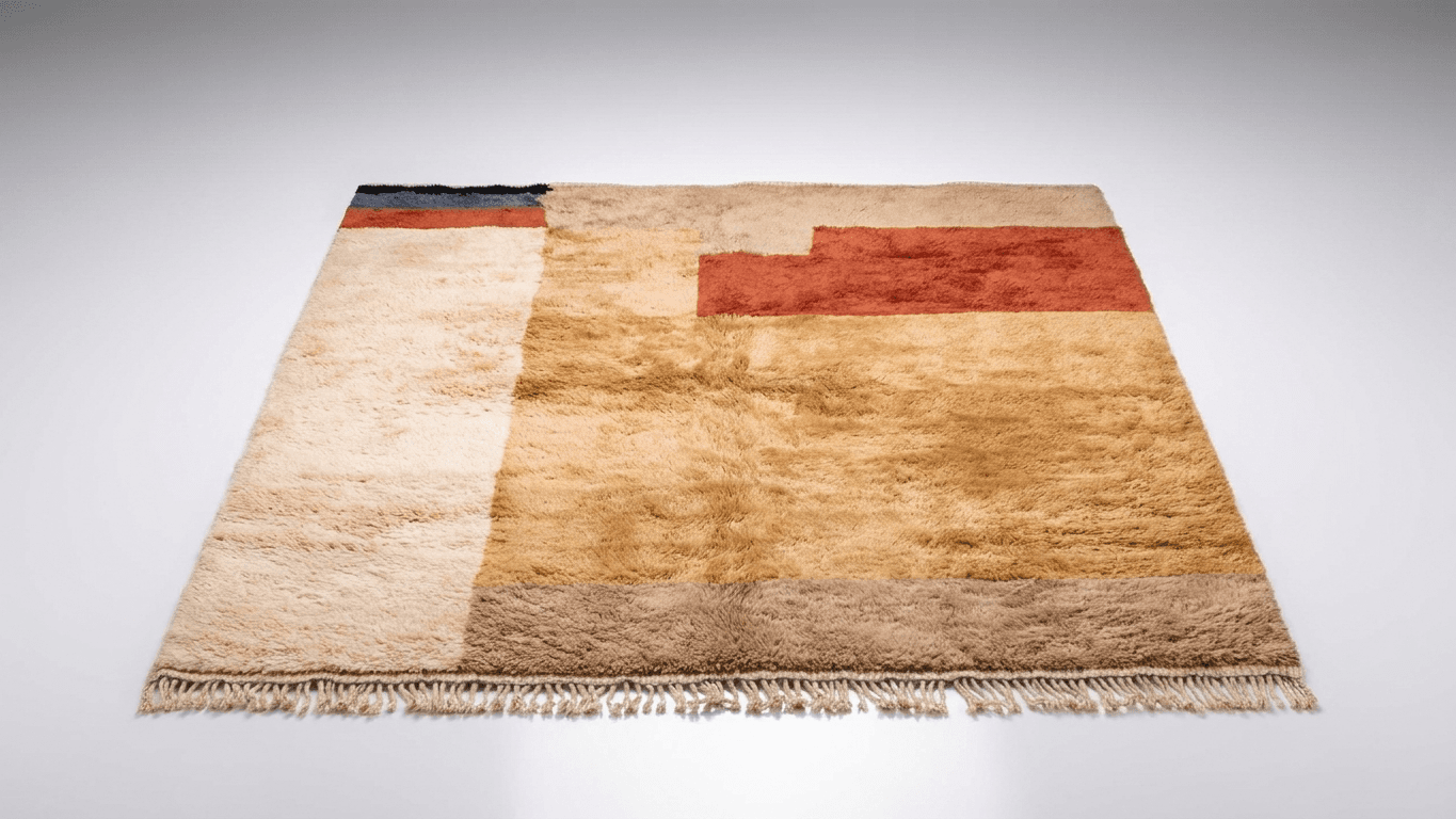 Handmade Wool Rugs - Beni MrirtBoho Living Room Decor