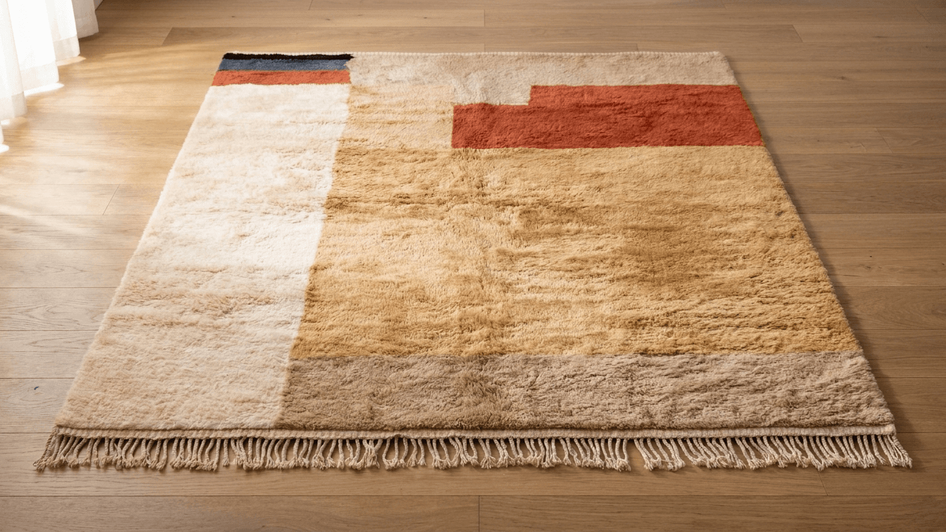 Handmade Wool Rugs - Beni MrirtBoho Living Room Decor