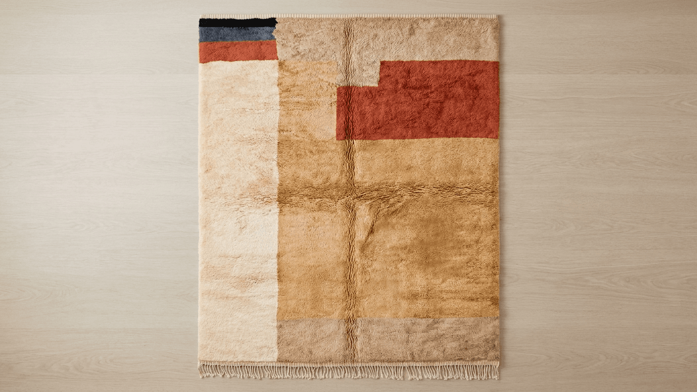 Handmade Wool Rugs - Beni MrirtBoho Living Room Decor