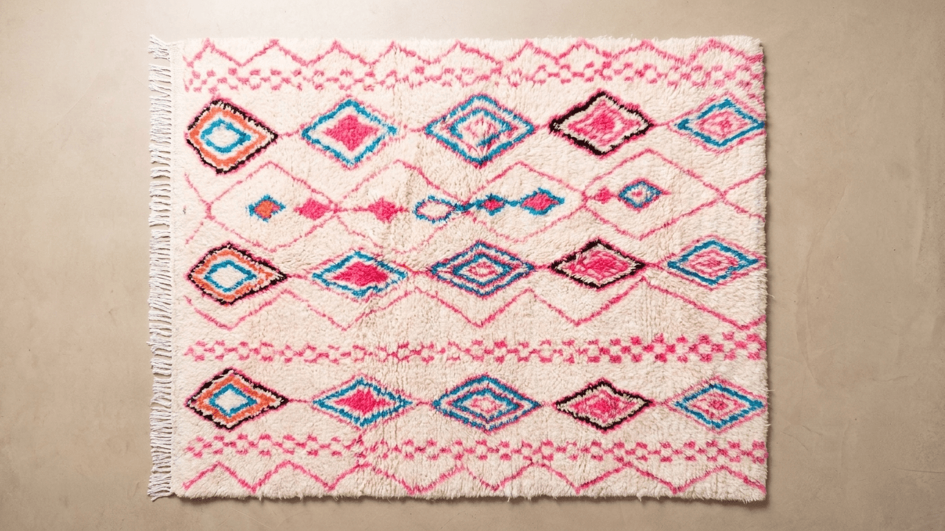 Multicolor Layered Diamond Azilal Rug