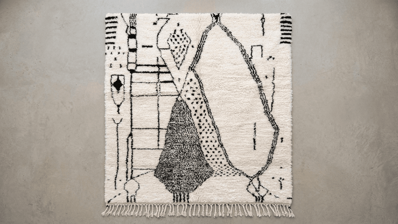 Ivory Linework Azilal Rug