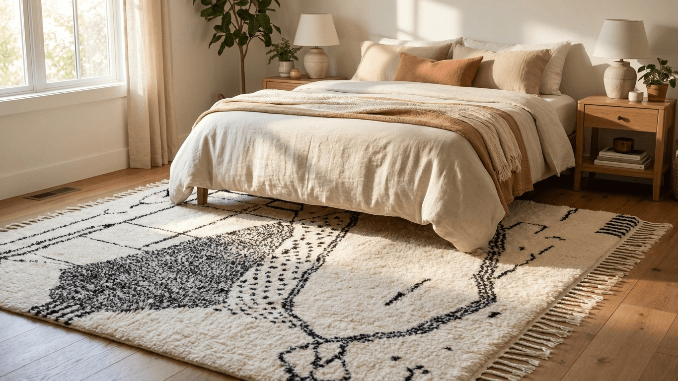 Ivory Linework Azilal Rug