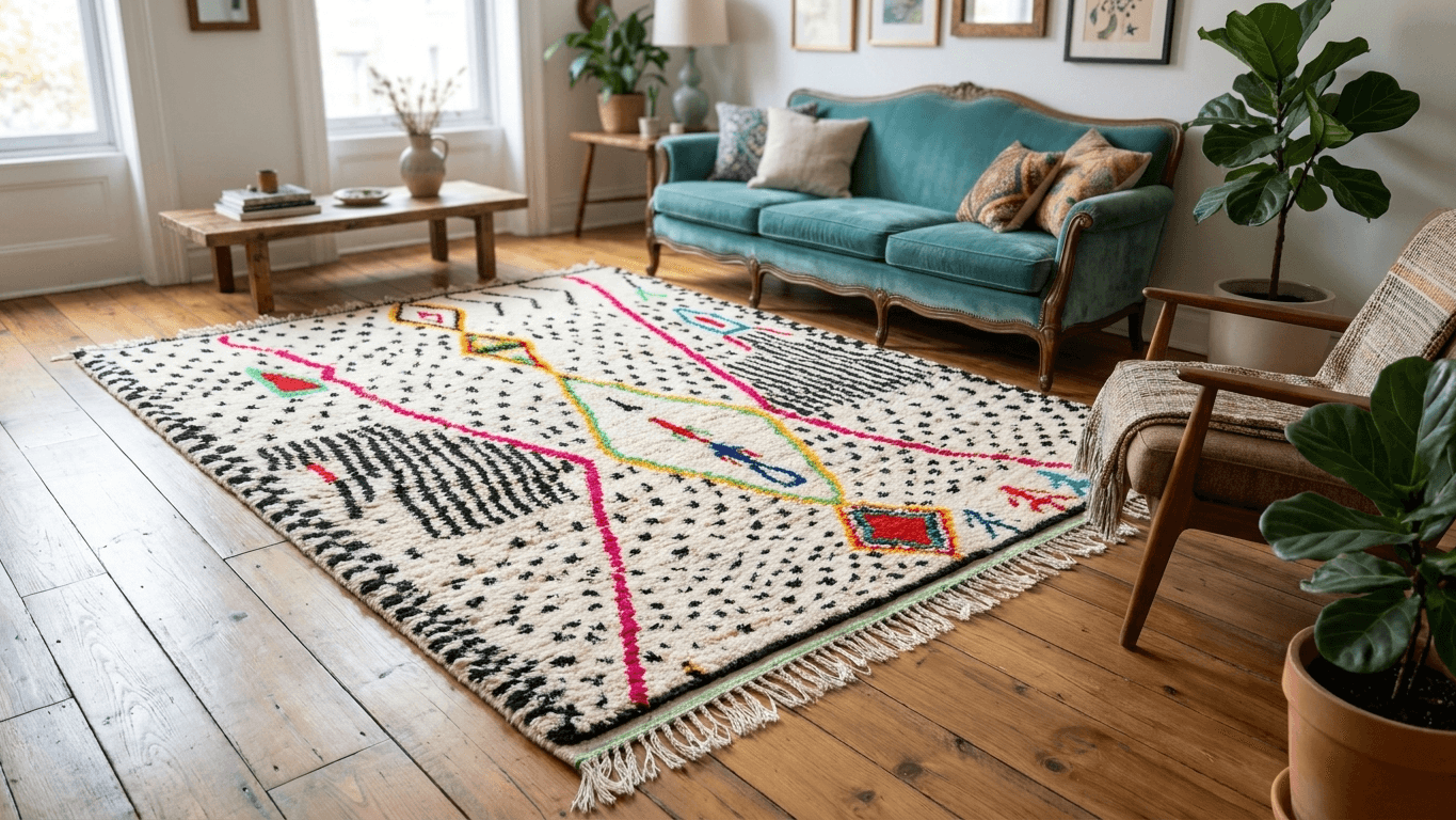 Neutral Diamond Azilal Rug
