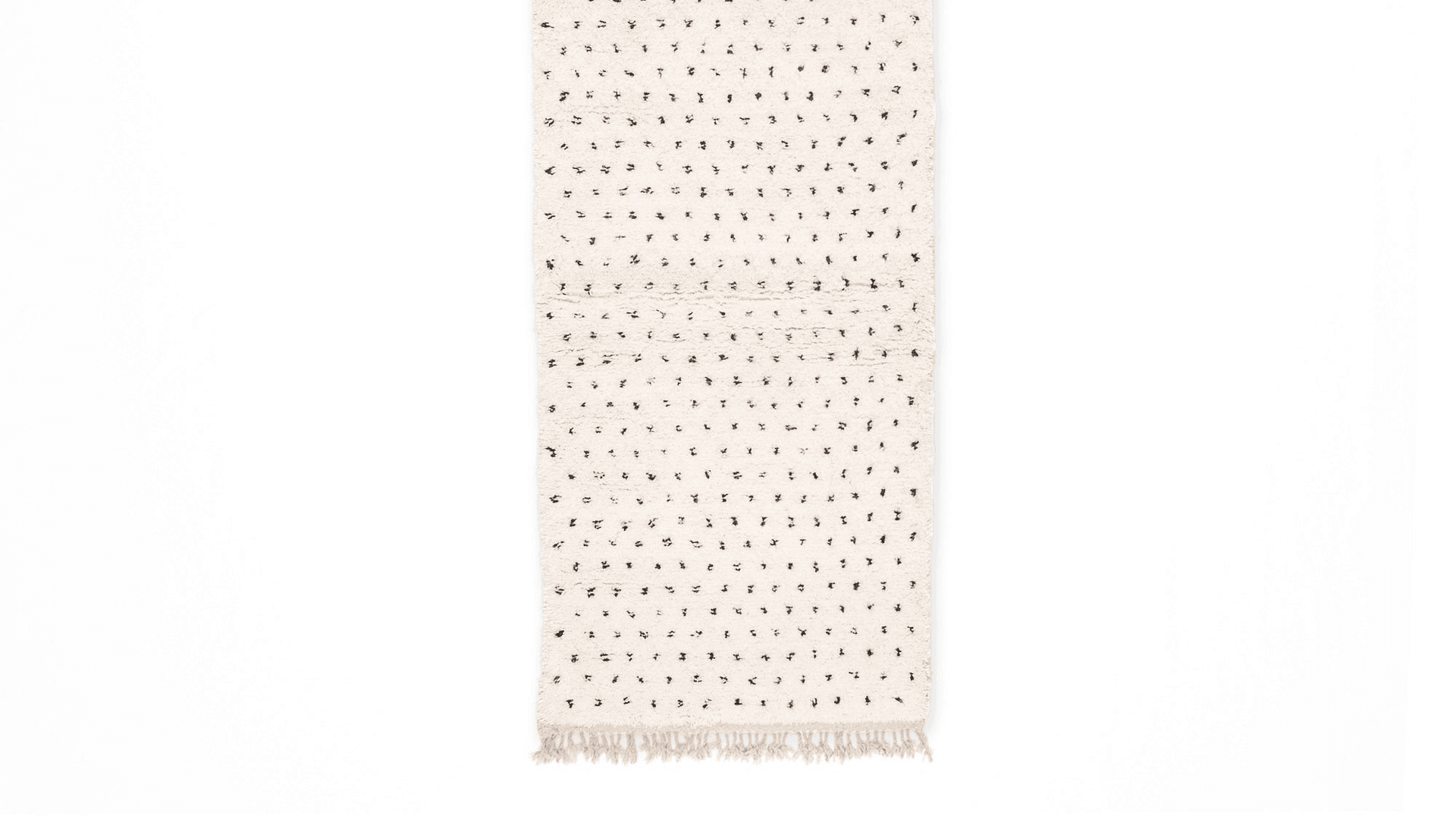 Ivory Flecked Beni Ourain Runner Rug
