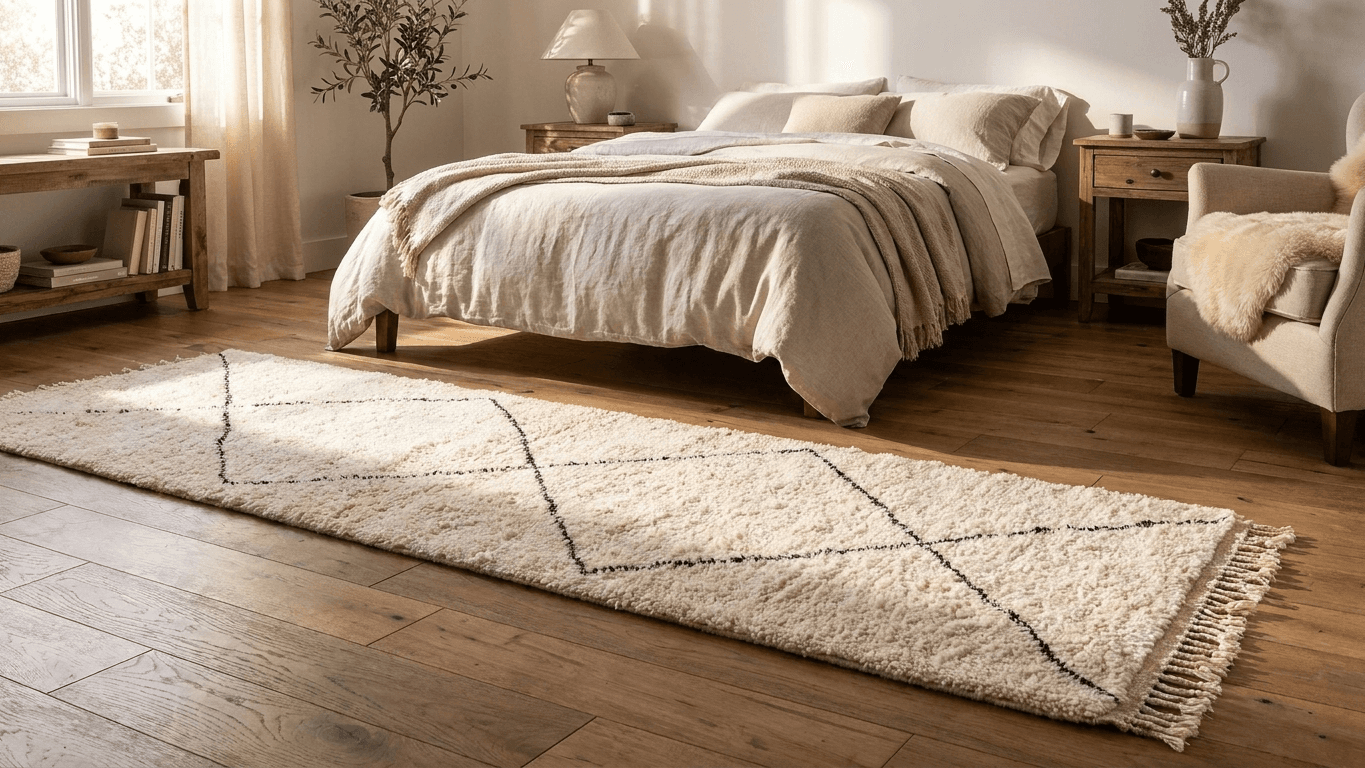 Ivory Diamond Beni Ourain Rug