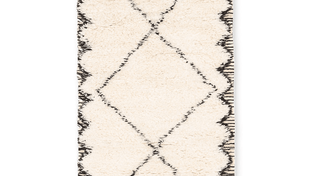 Ivory Diamond Beni Ourain Runner Rug