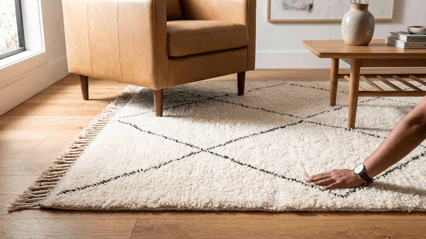 Ivory Diamond Beni Ourain Rug