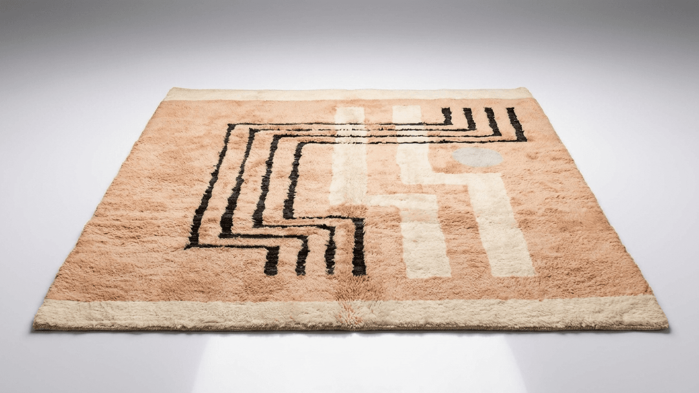 Handmade Wool Rug  Boho Style Living Room Decor