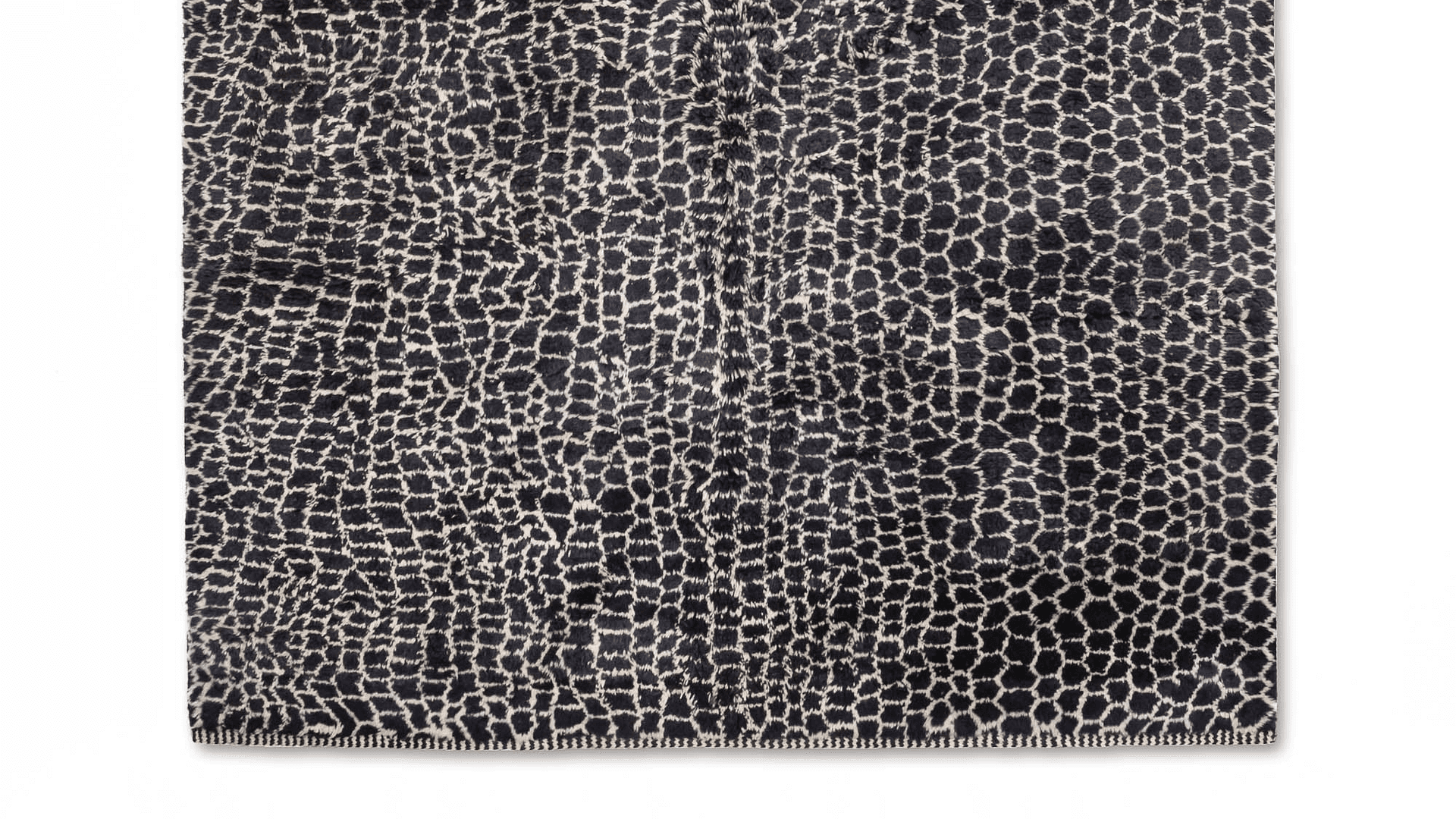 Moroccan Rug Handmade Wool - Black Ivory Leopard Neutral Modern Boho Area Rug for Living Room Bedroom Beni Mrirt