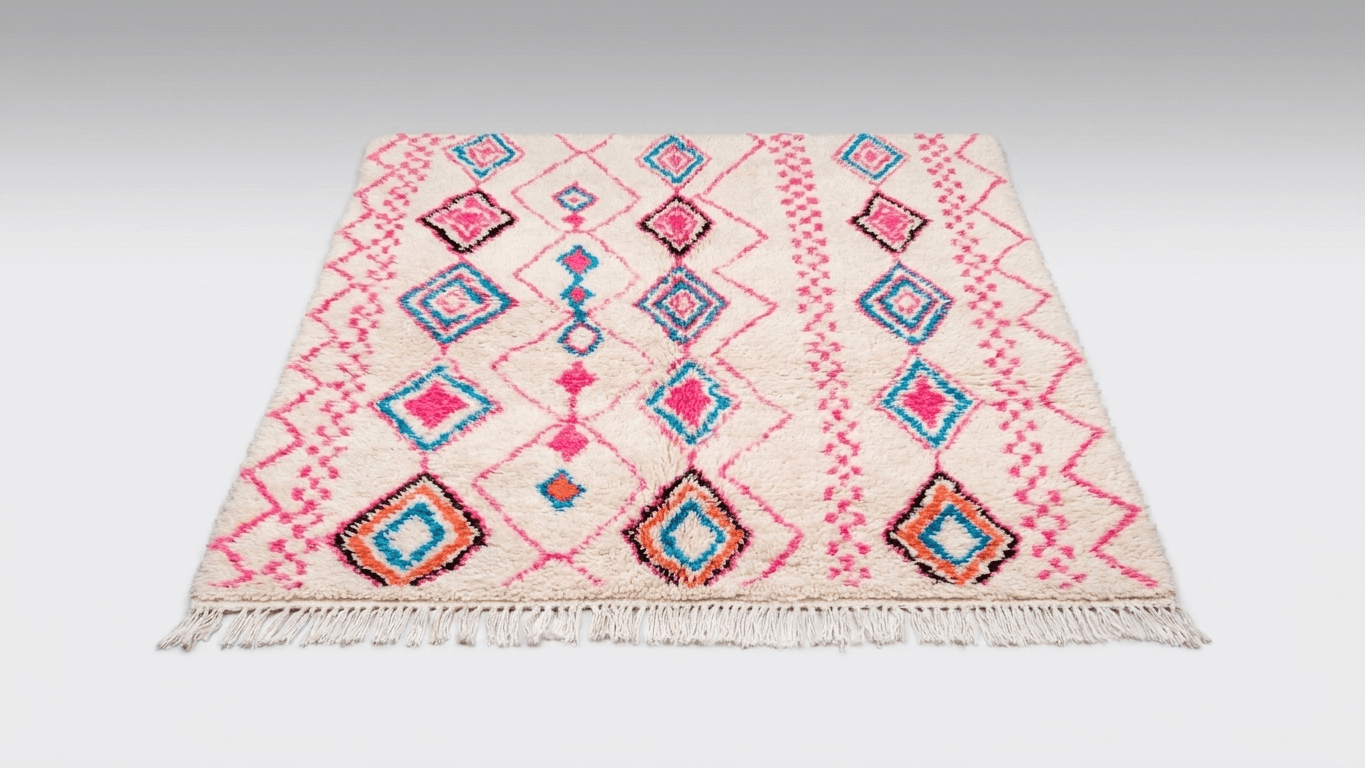 Multicolor Layered Diamond Azilal Rug