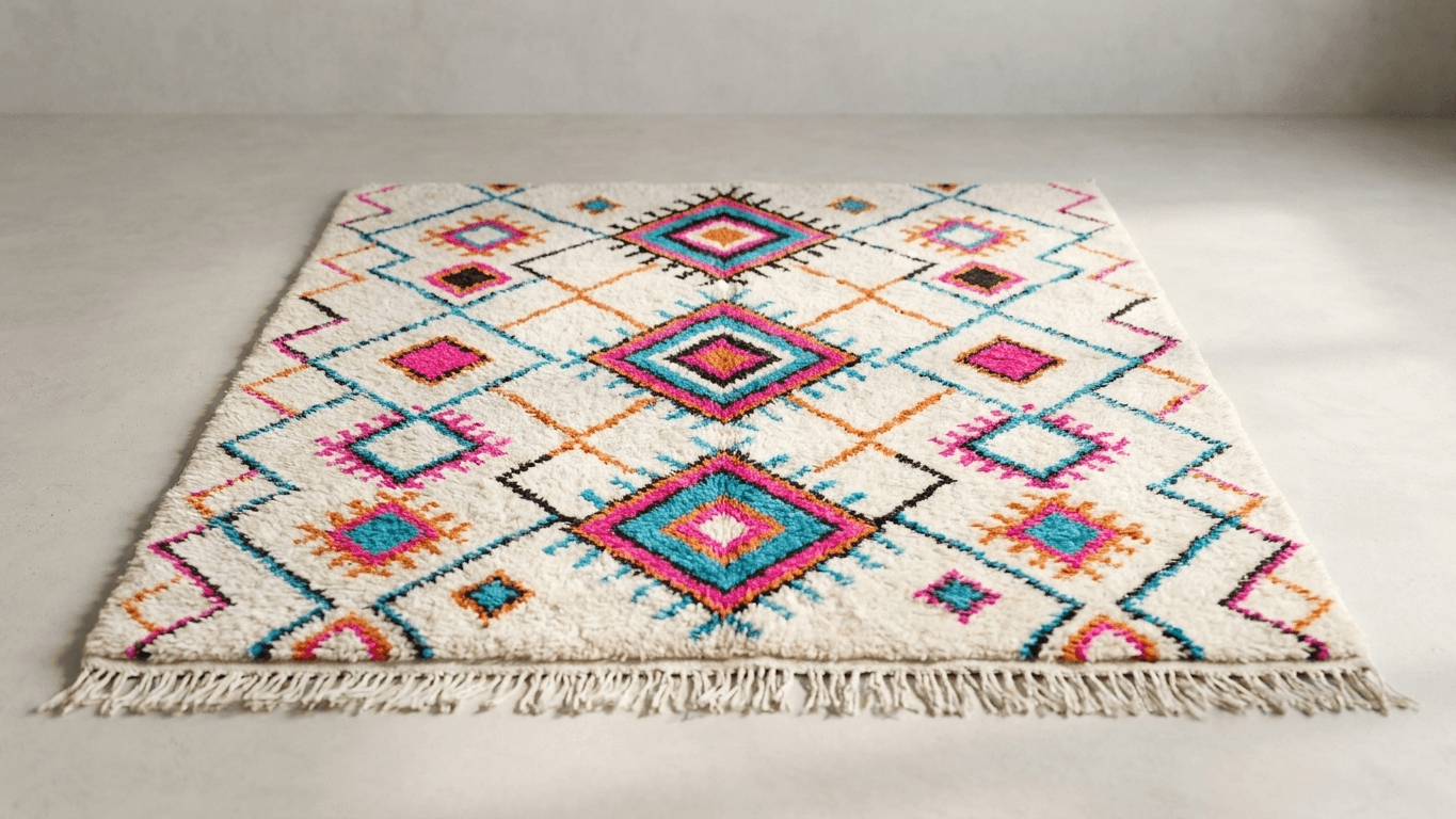 Multicolor Layered Diamond Azilal Rug