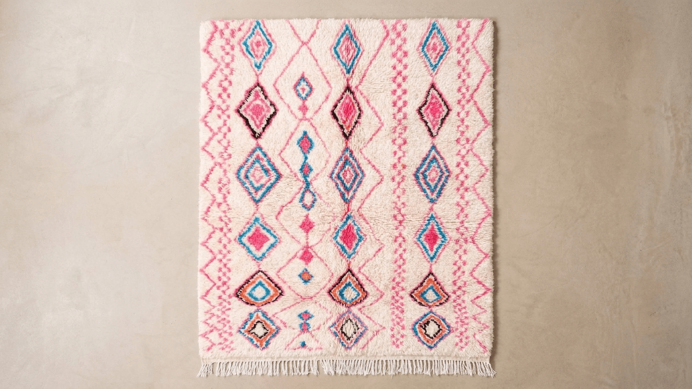 Multicolor Layered Diamond Azilal Rug