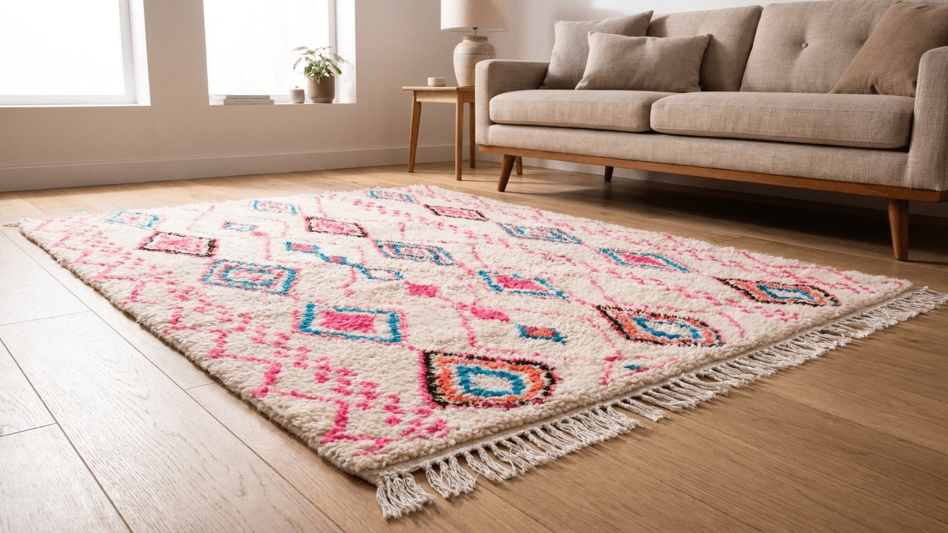 Multicolor Layered Diamond Azilal Rug