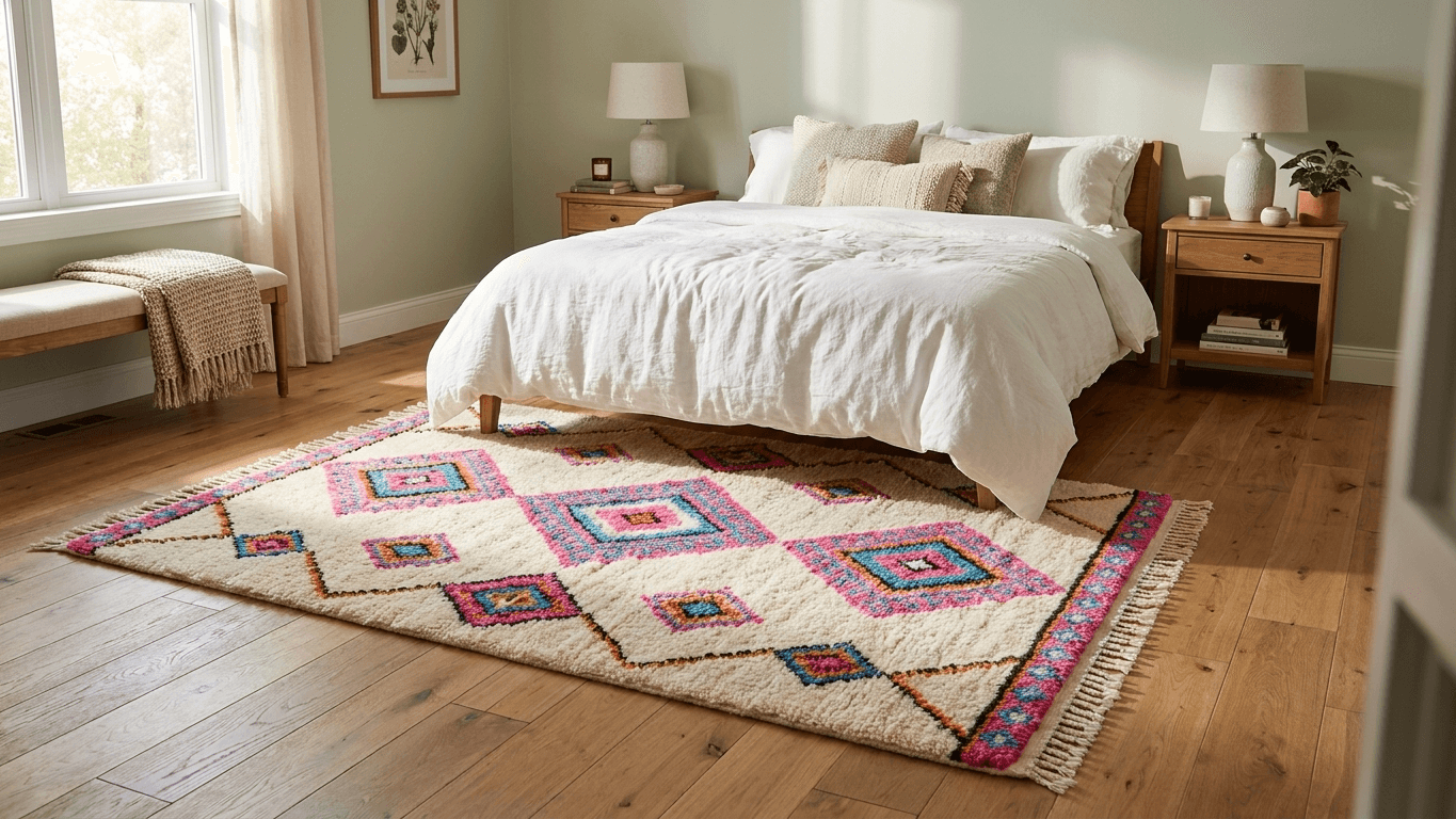 Multicolor Layered Diamond Azilal Rug