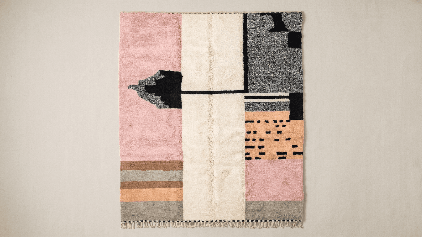 Handmade Wool Rug Boho Modern Living Room
