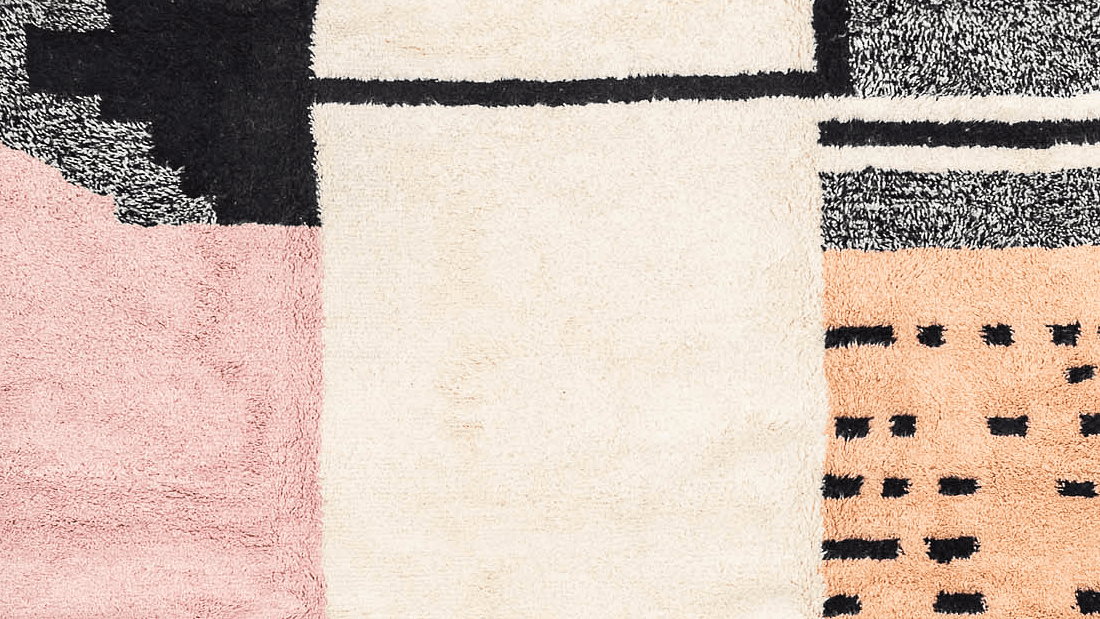 Handmade Wool Rug Boho Modern Living Room